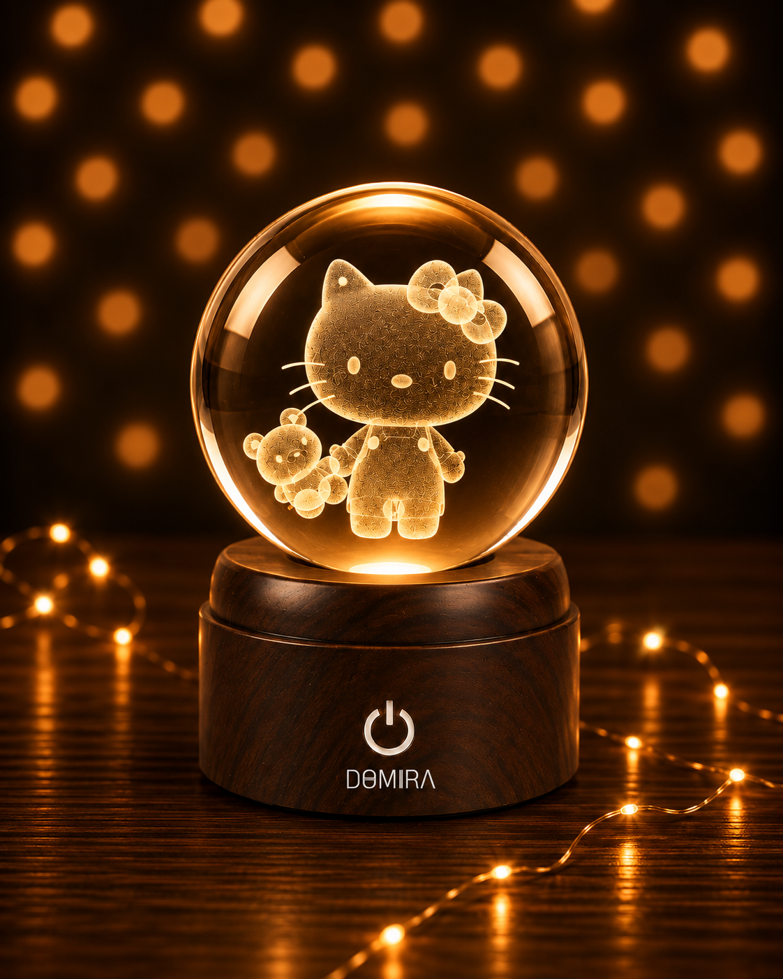 Sweet Adventure crystal globe glowing warm amber