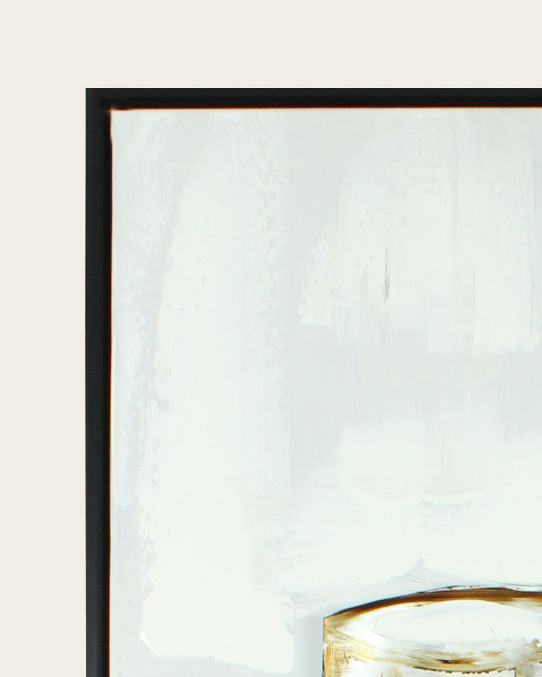 Aperitivo wine glass wood and metal wall art black frame corner detail