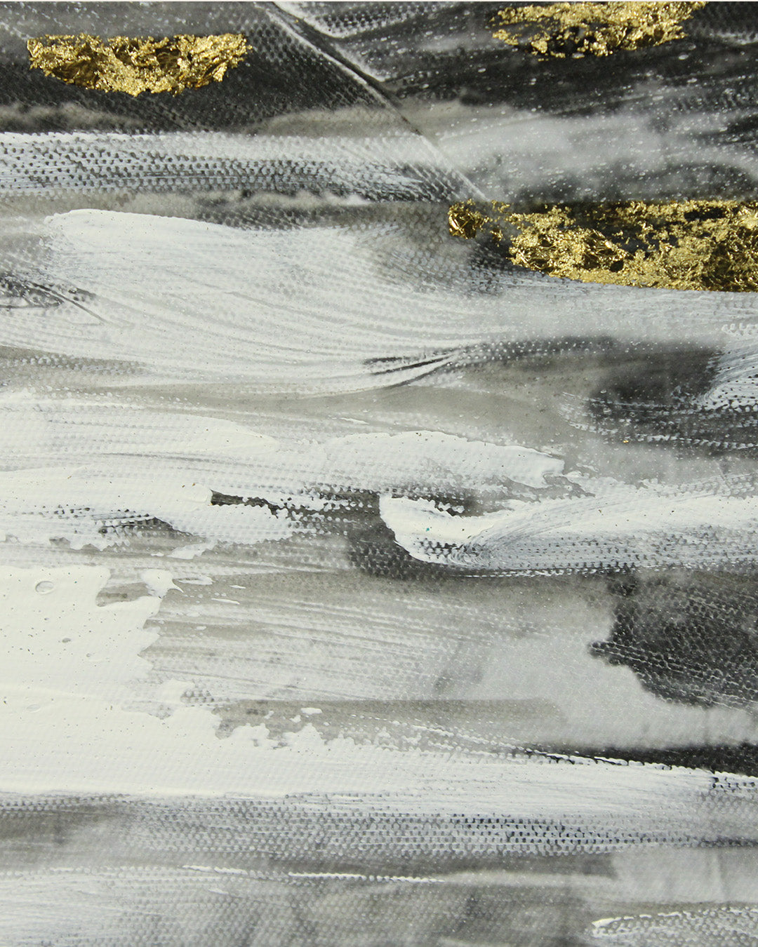 Between Sea & Sky black and white sailboat painting close-up of the textured paint
