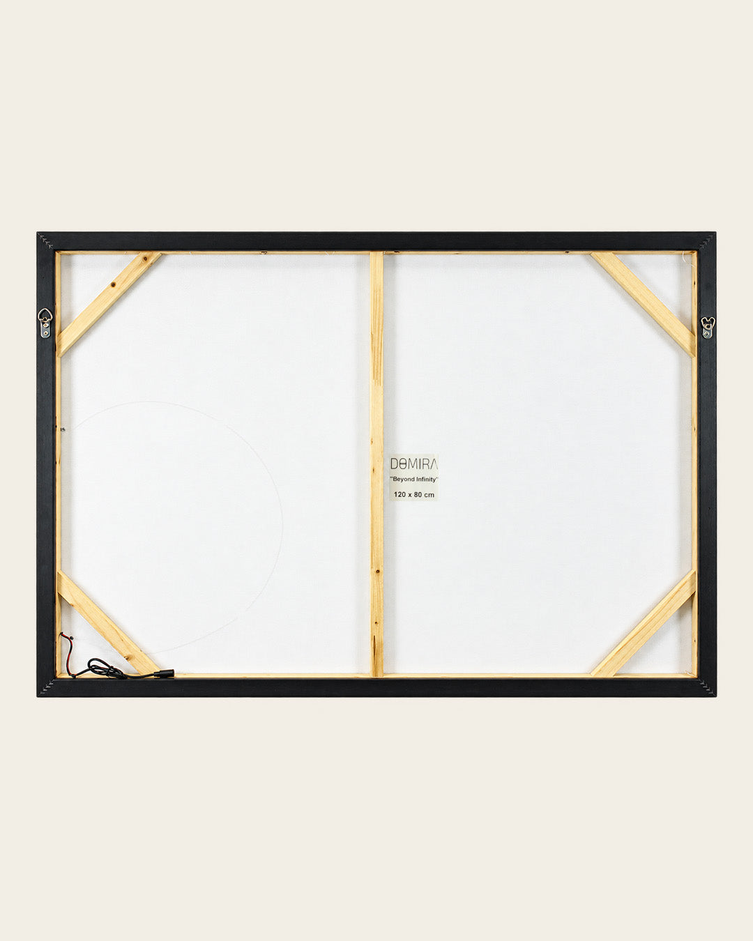 Beyond Infinity astronaut and moon LED wall art back of the artwork