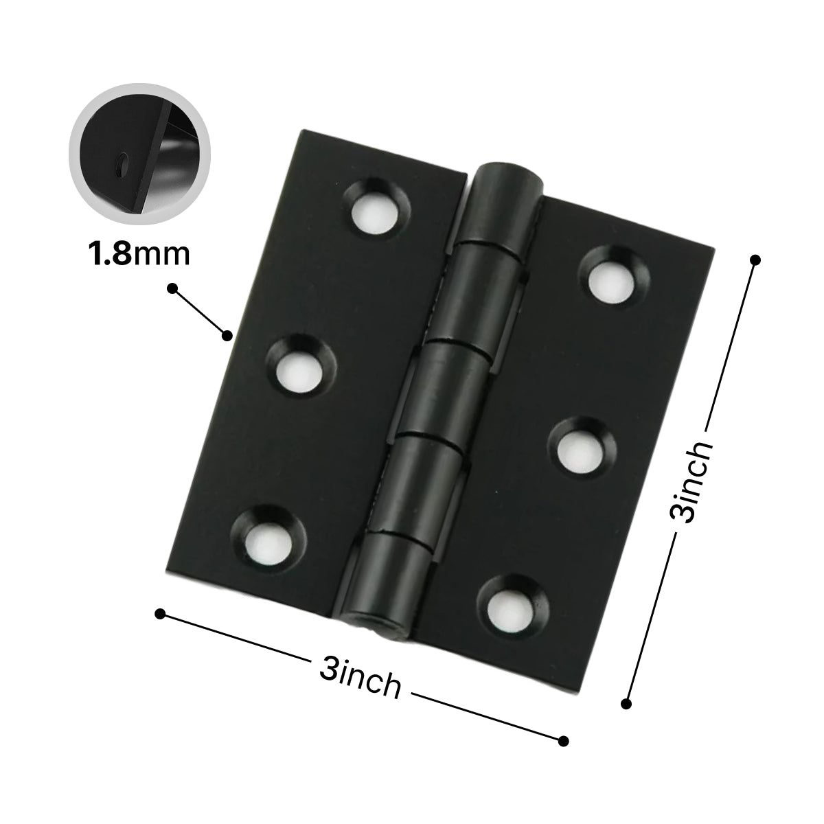Black 3 inch cabinet door hinges product image