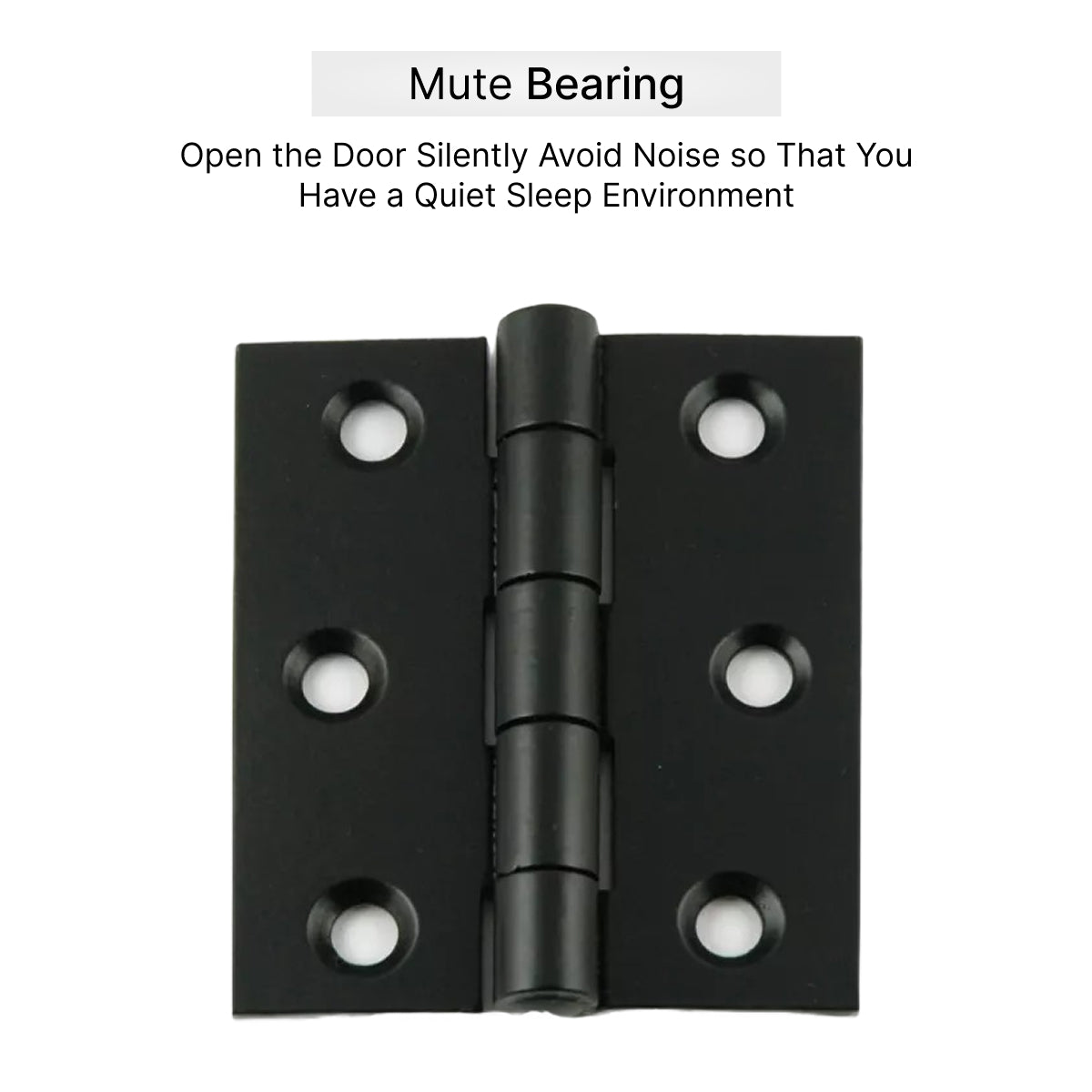 Black 3 inch door hinges close up detail