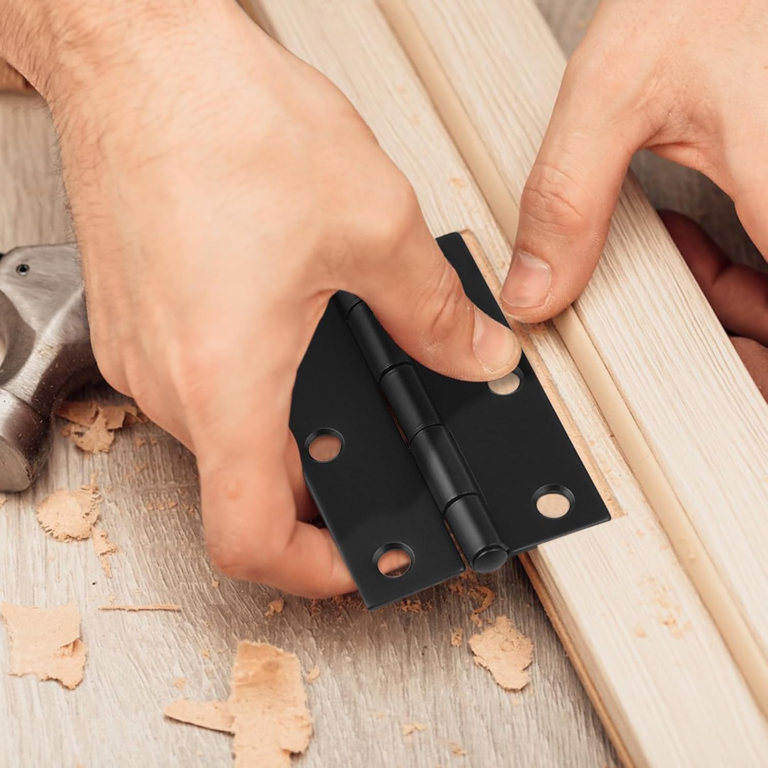 Black 4 inch cabinet door hinges product image