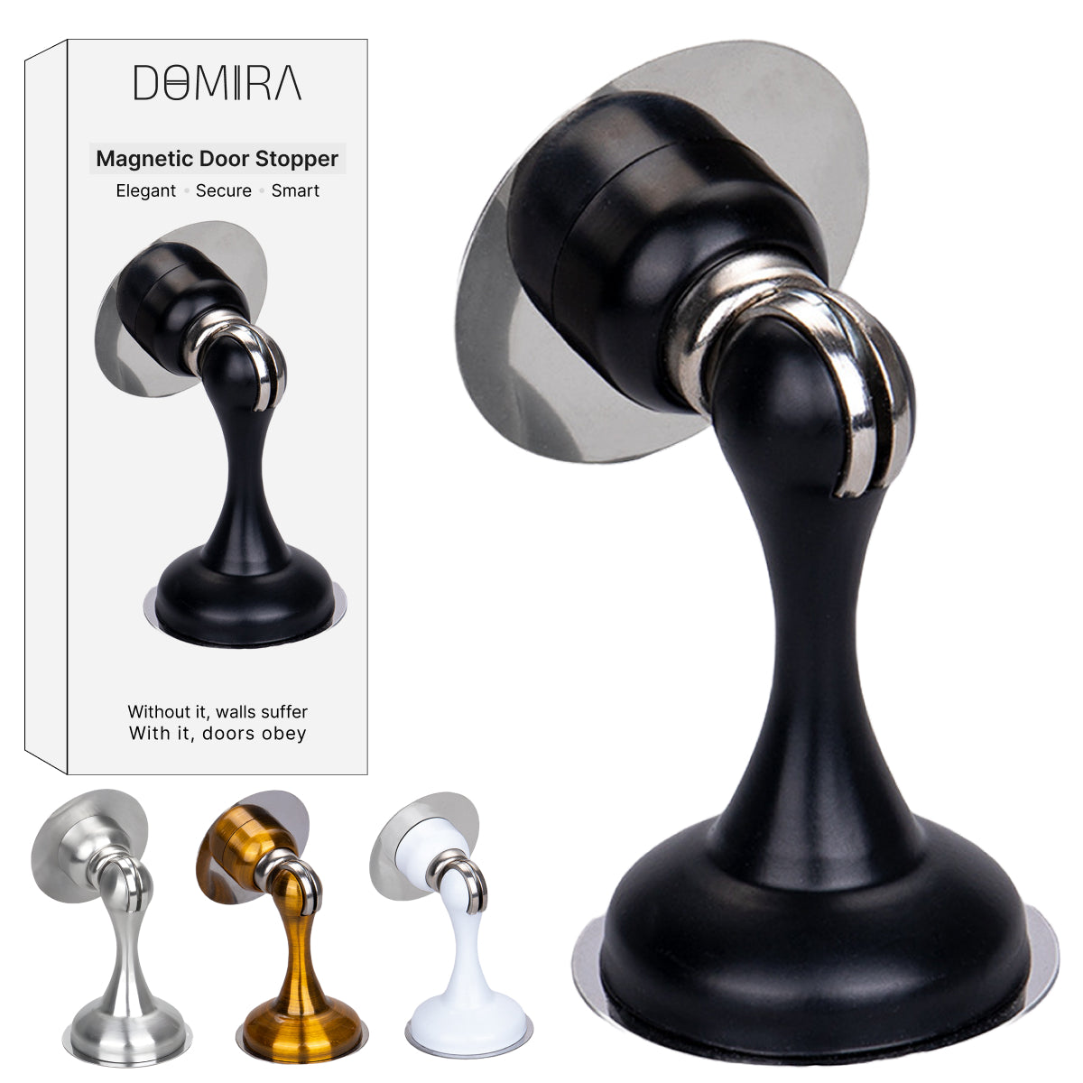 Black floor magnetic door stop colors