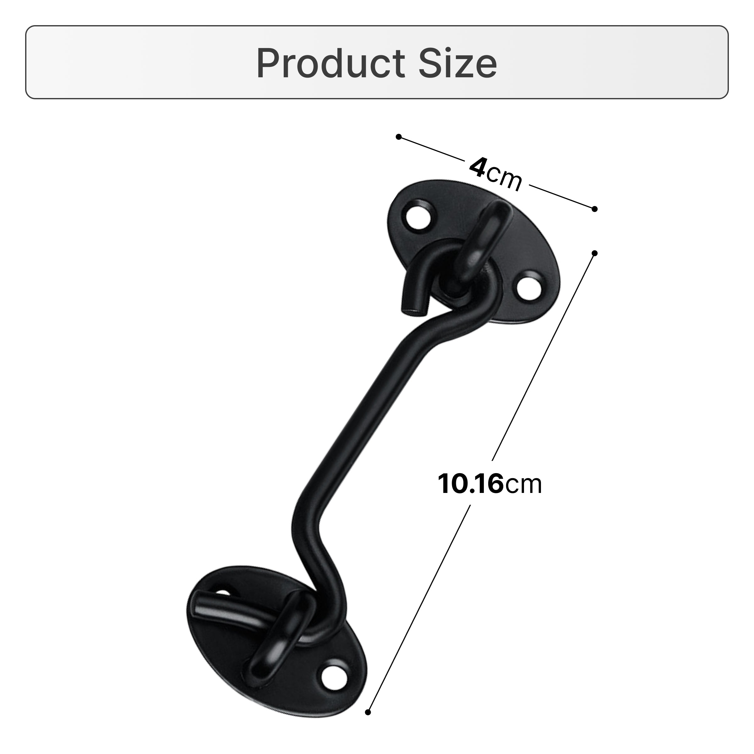 Black 4 inch hook and eye closure 