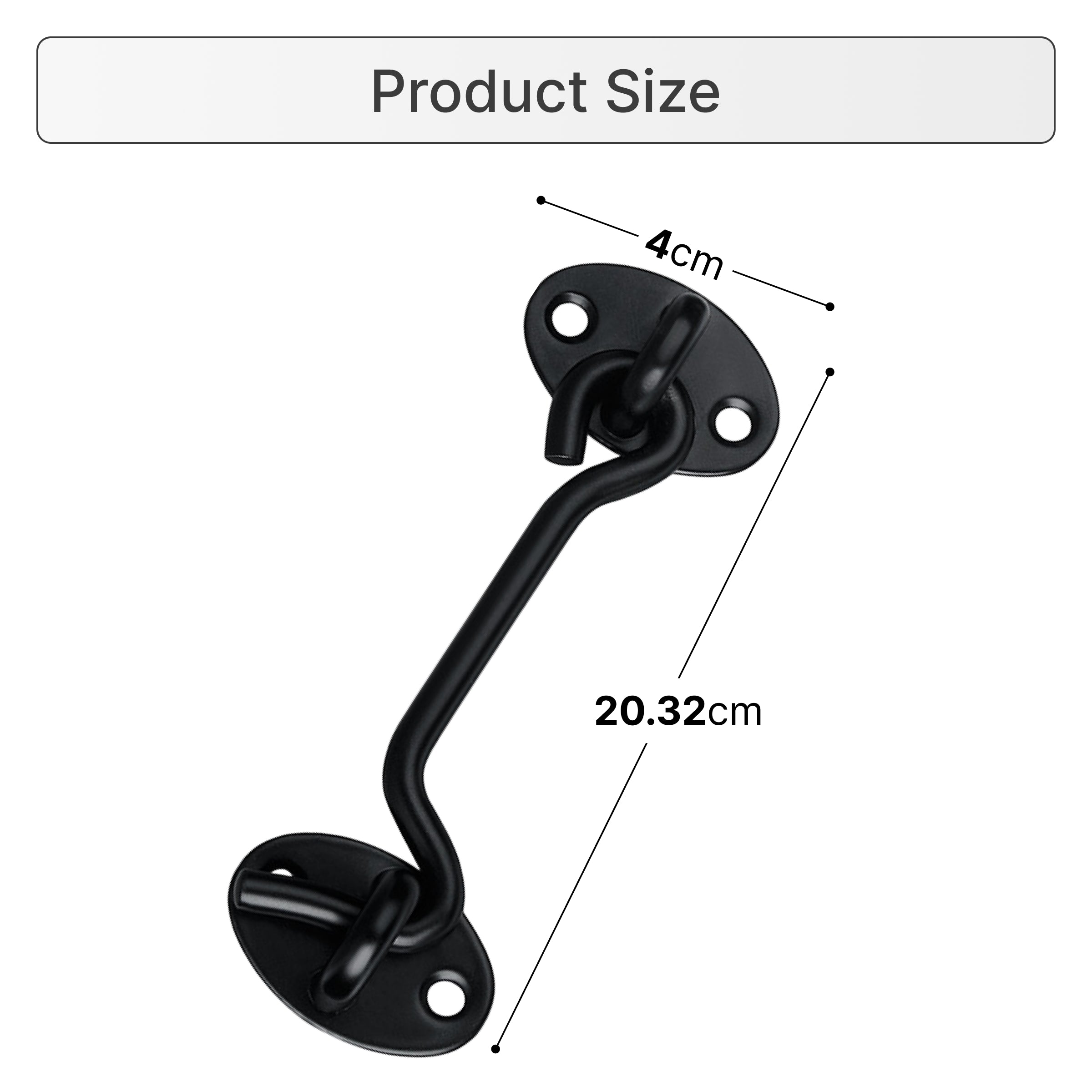 Black 4 inch hook and eye closure 
