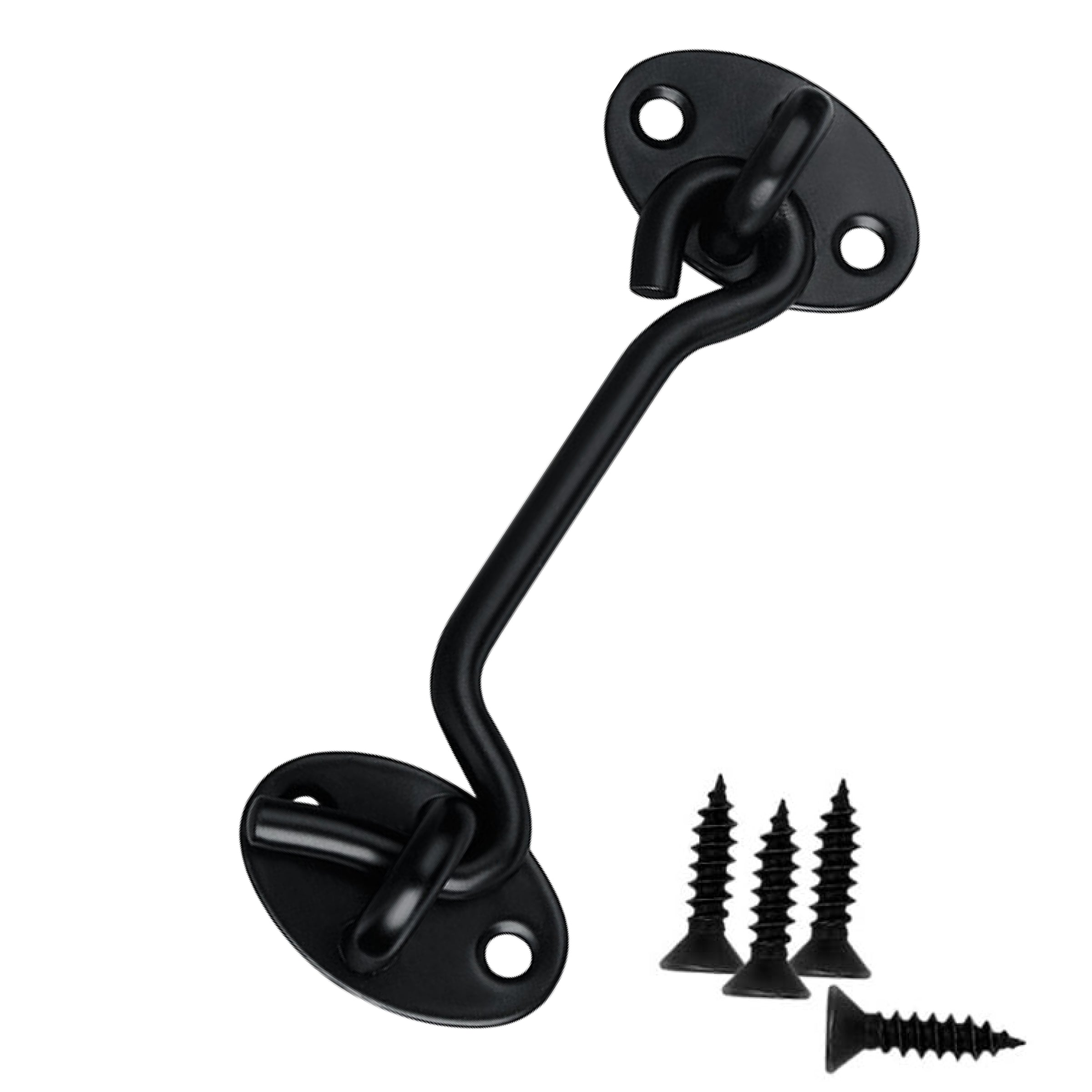 Black hook and eye latch front view
