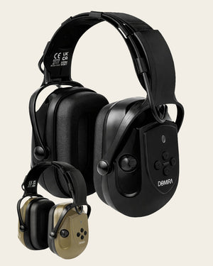 DOMIRA Bluetooth shooting ear muffs in black and brown