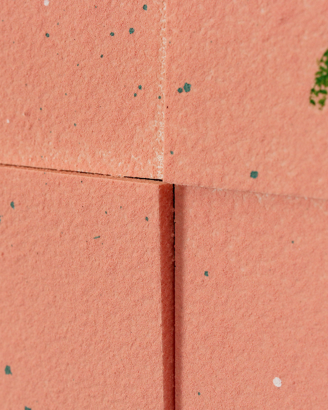 Blush Pine 3D pink leaf botanical wall art close-up of the textured panel surface