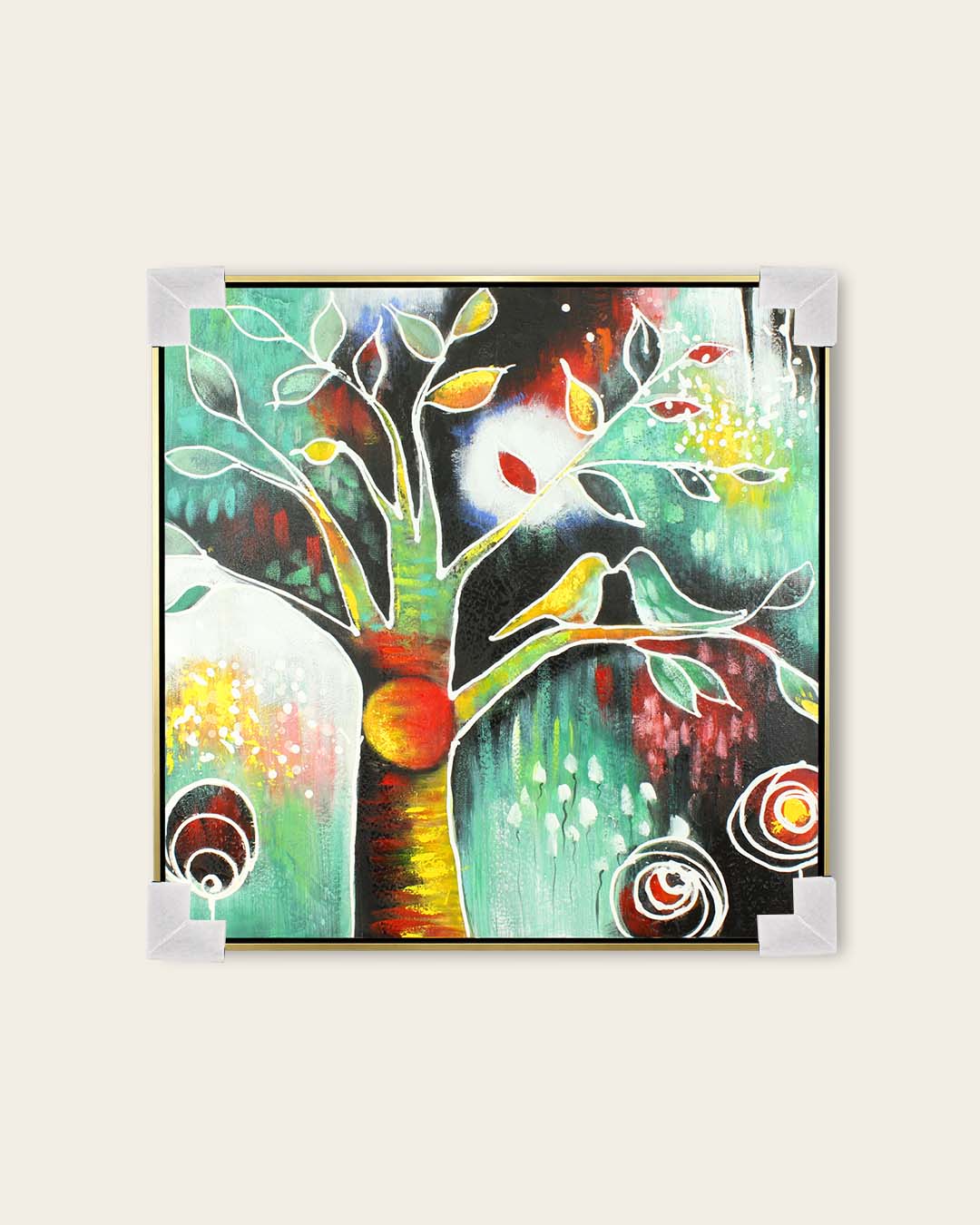Brace in Bloom tree of life painting with corner protectors for delivery