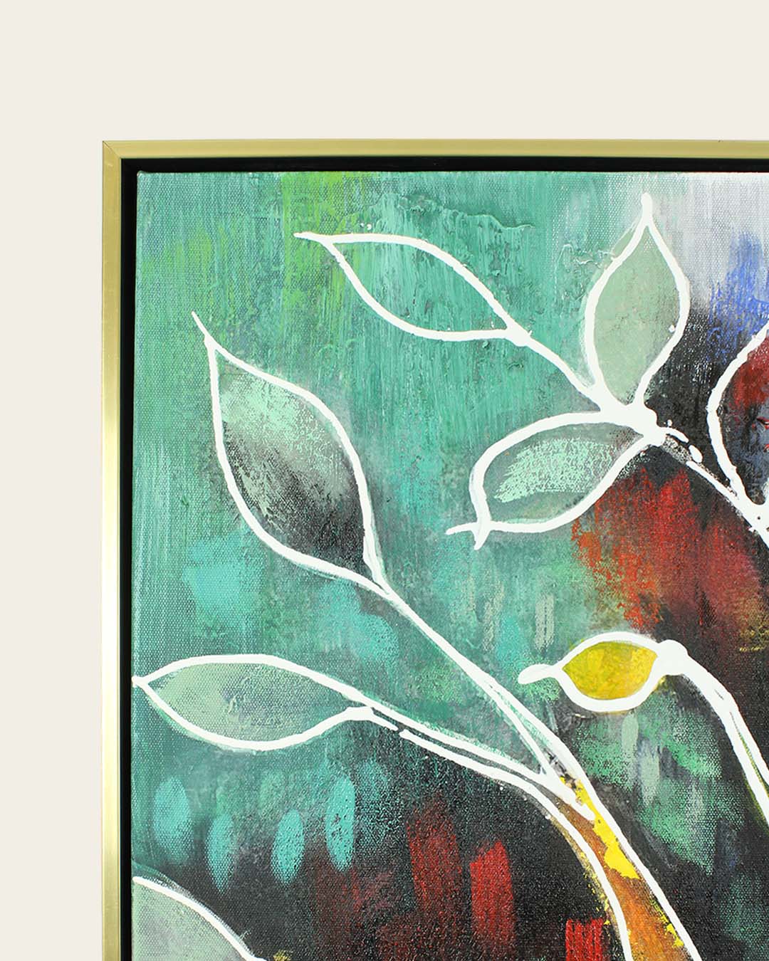Brace in Bloom tree of life painting frame corner detail