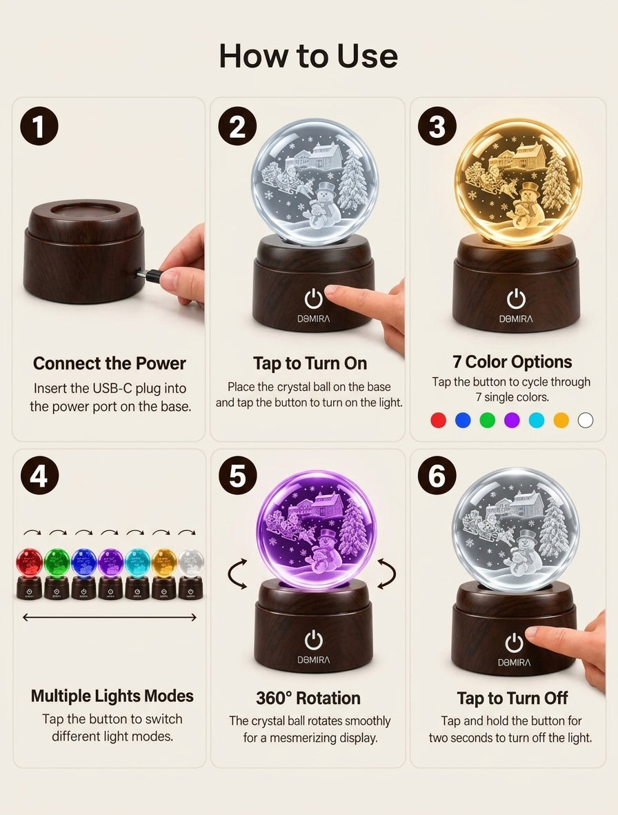 How to use the Festive Winter crystal globe