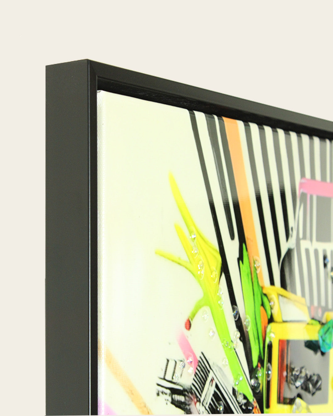 Chromatic Classic pop art car resin wall art side profile of the black frame