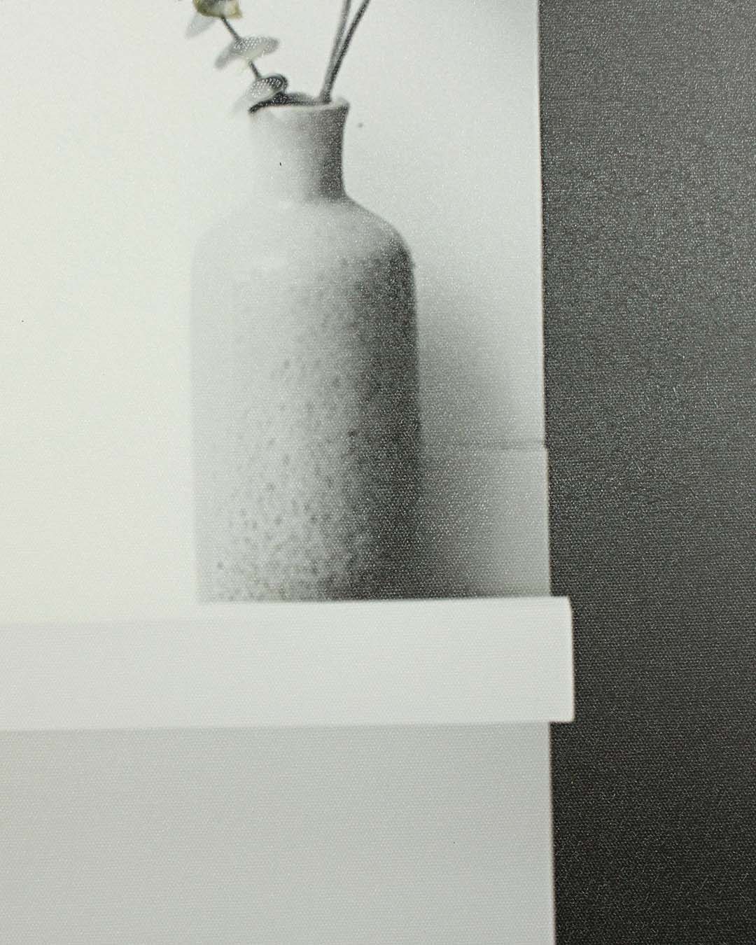 Composed scandinavian plant wall art close-up of the white vase