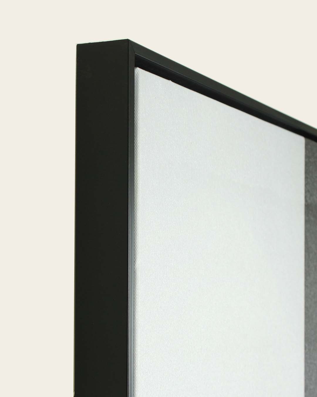 Composed scandinavian plant wall art side profile of the black frame