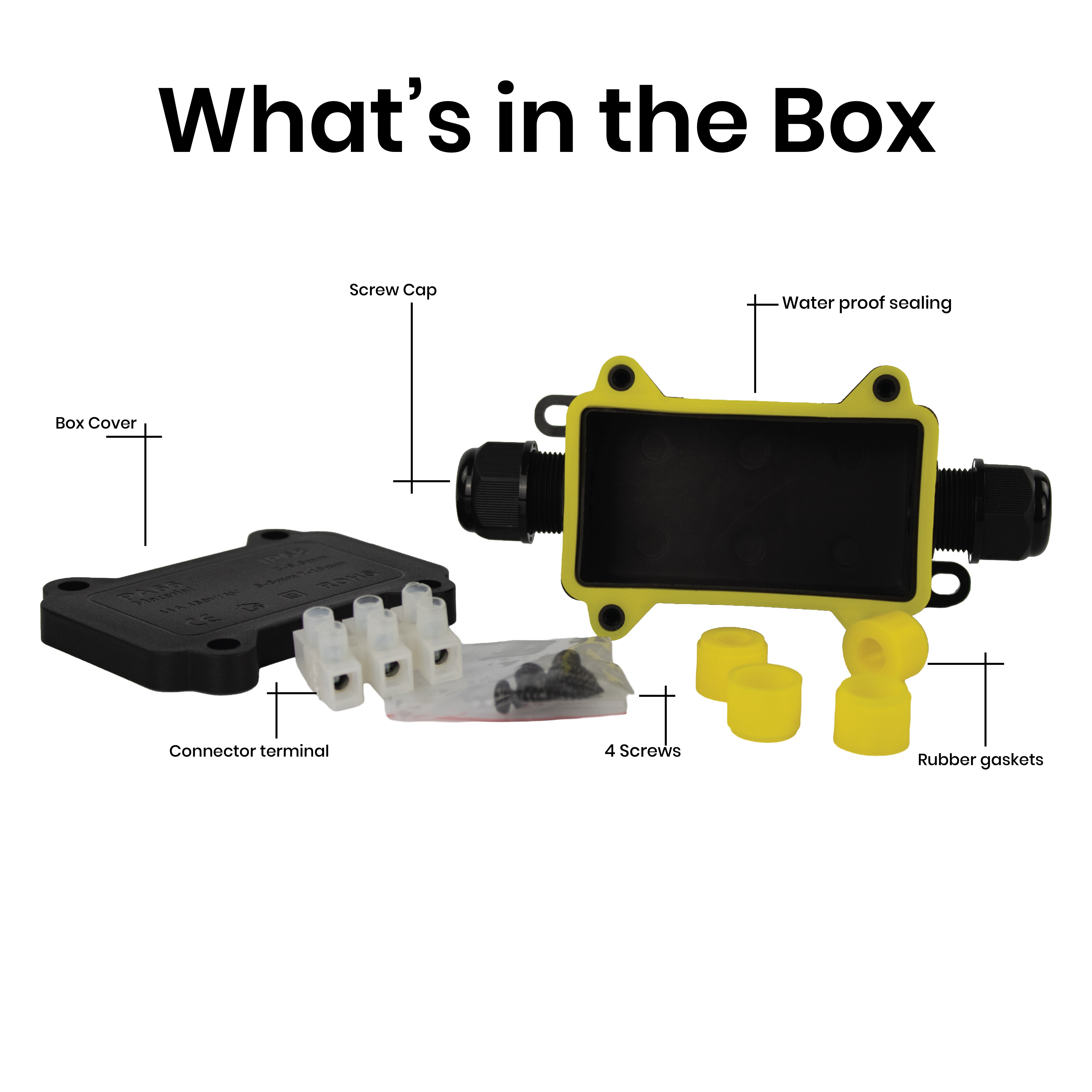 DOMIRA 2 Way Cable Connector Outdoor Junction Box IP68 Waterproof Polycarbonate Electrical Connector for Garden Lighting