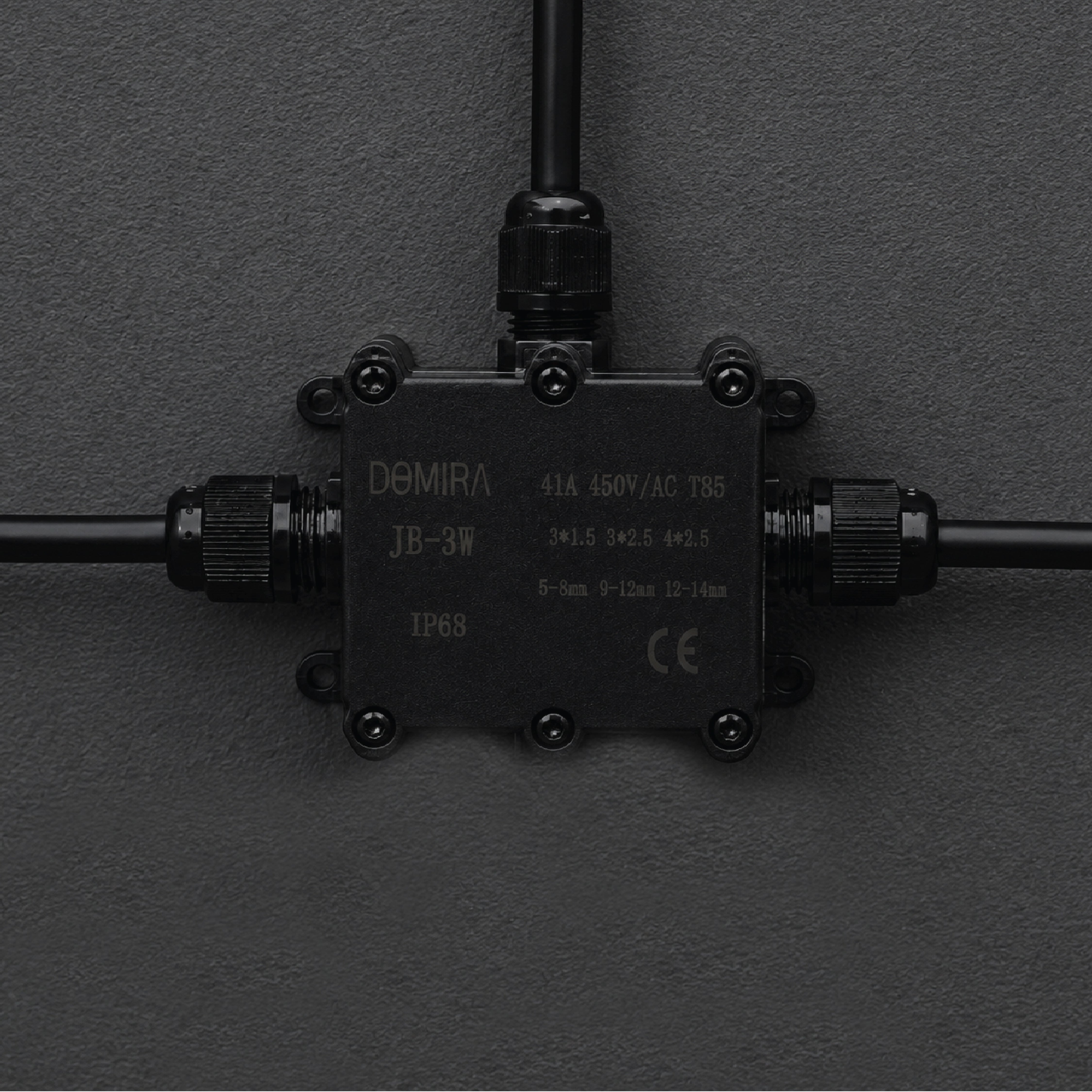 DOMIRA junction box for IP68 waterproof protection, 3 way