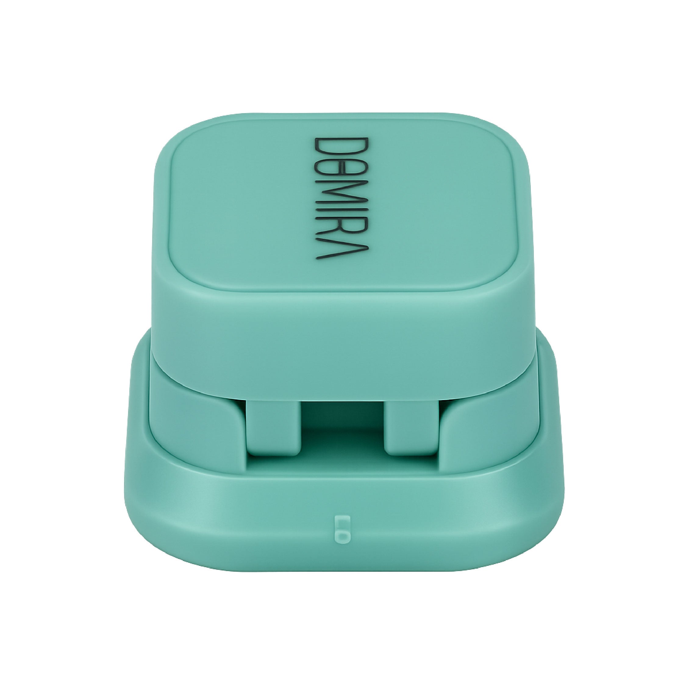 Alternative side view of Green magnetic cable clips highlighting durable ABS construction and space saving desk
cable organiser design.