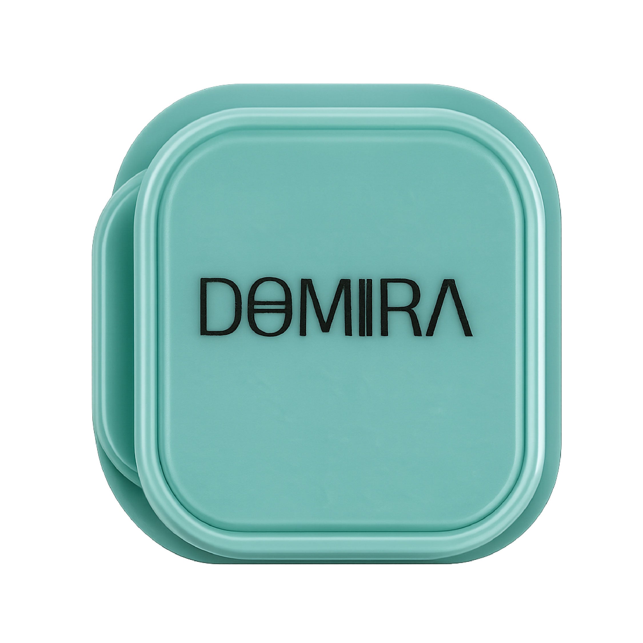 Top view of DOMIRA Green magnetic
cable holder clips showing compact
design and magnetic cable organiser
construction for desk cable
management.