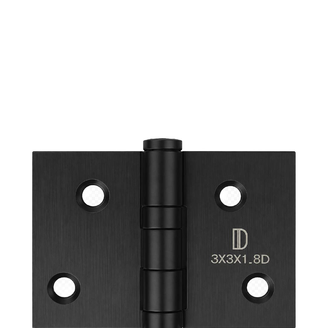 Close-up of the ball bearing mechanism on
the DOMIRA black 76mm door hinge for
smooth and silent operation.