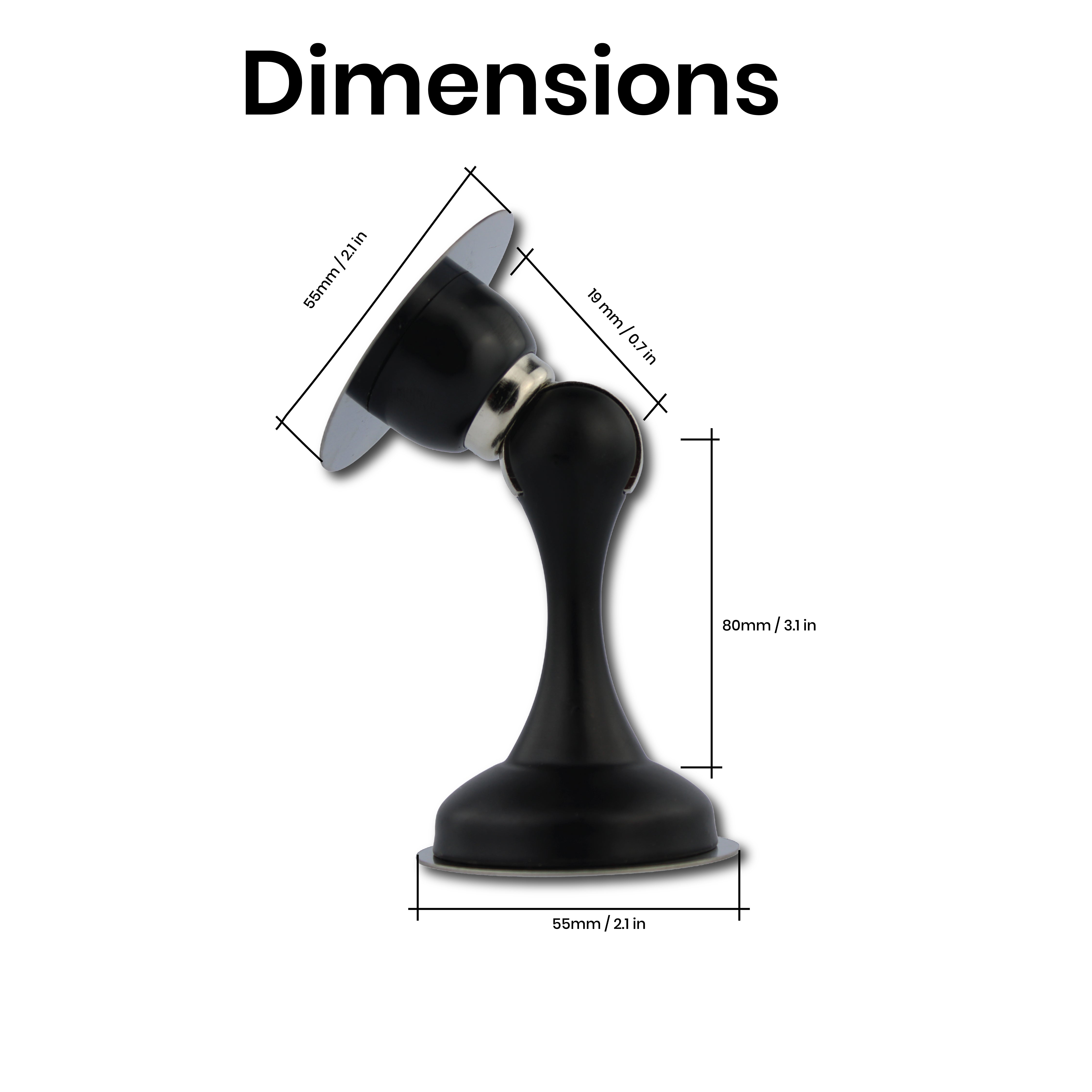 DOMIRA Magnetic Door Stopper Heavy Duty Door Stop Metal Black Finish No Drill Strong Hold 1 Pack