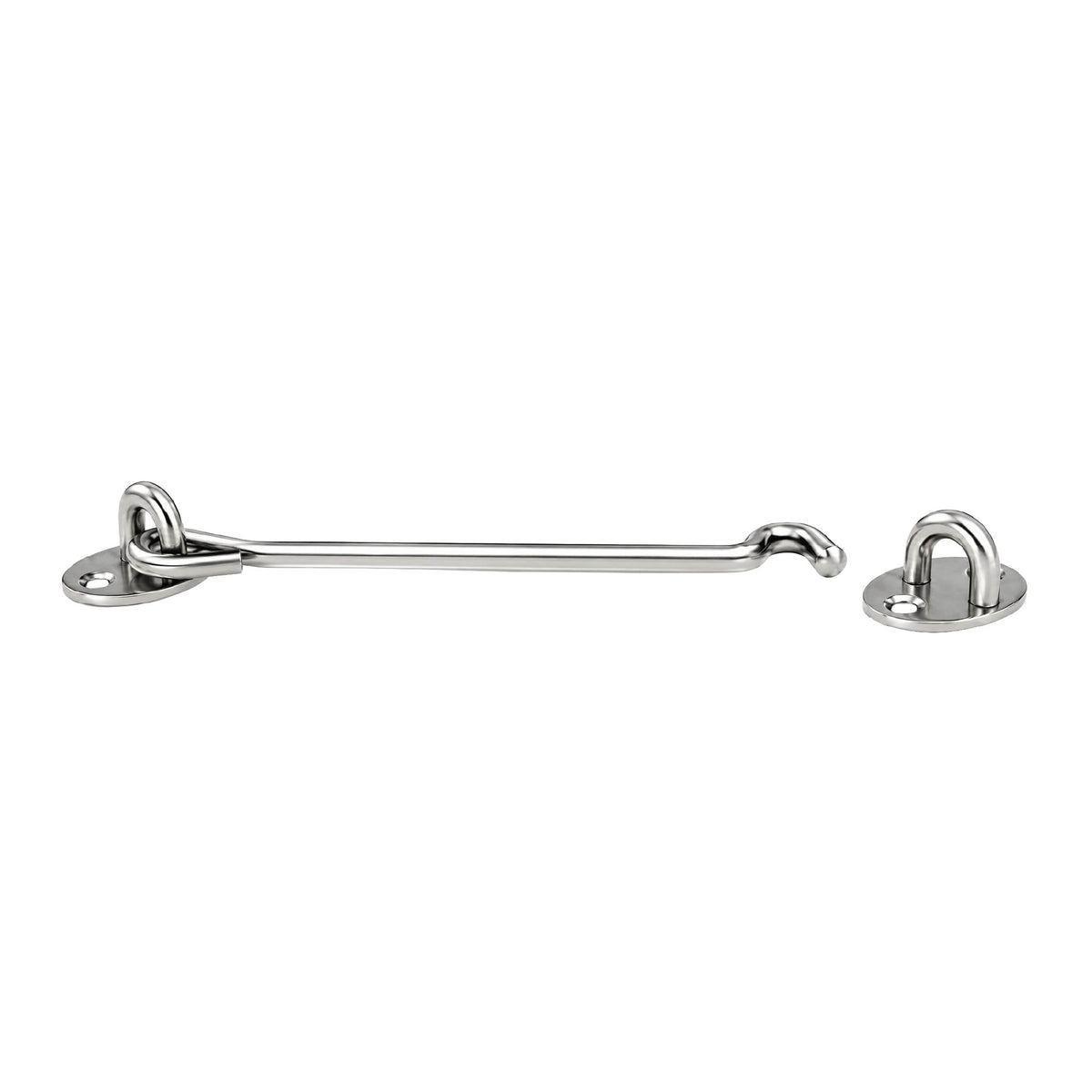 DOMIRA chrome hook and eye lock
side view showing the thick and
sturdy construction