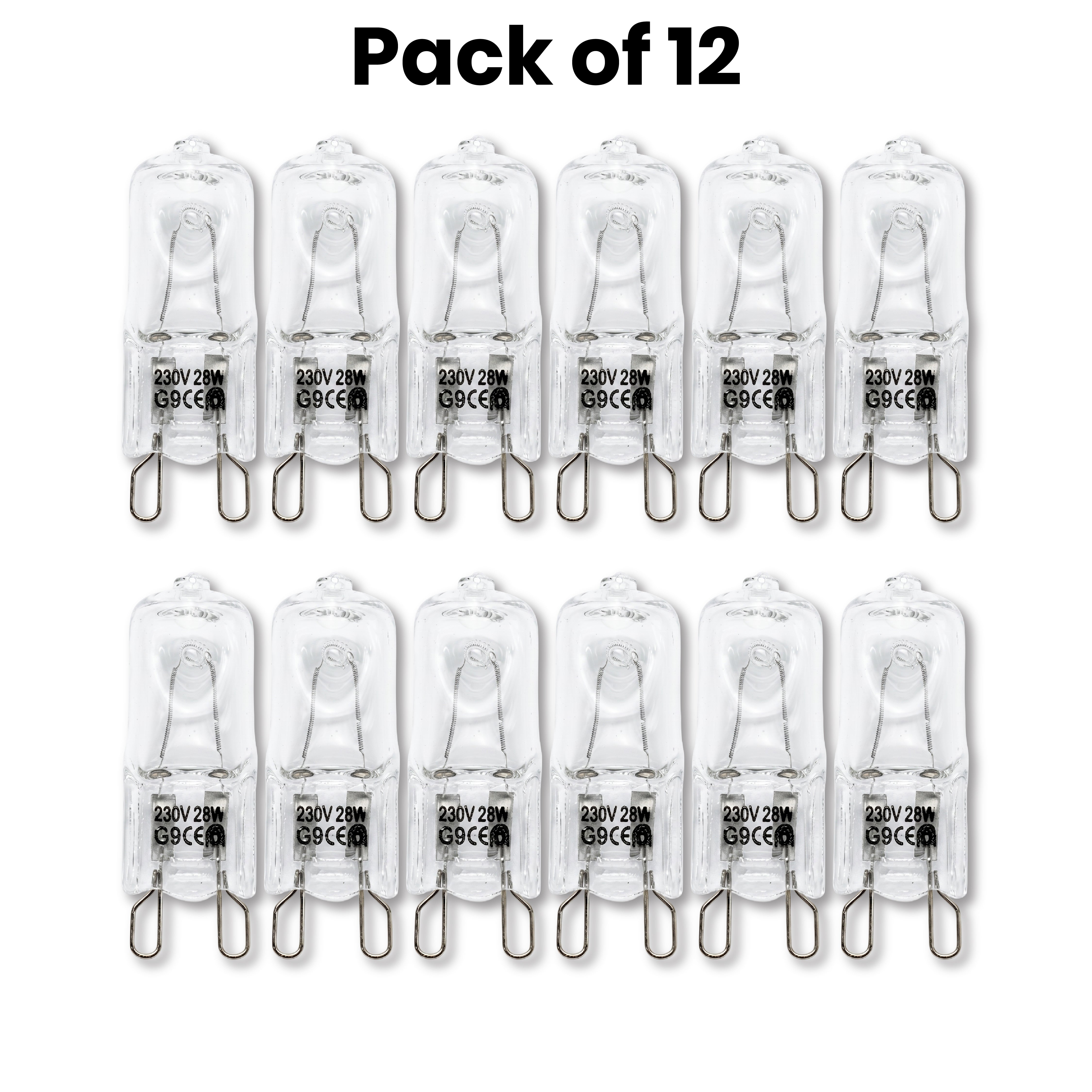 DOMIRA G9 Halogen Bulb 28W warm
white dimmable capsule bulbs supplied
in a value pack of 12.