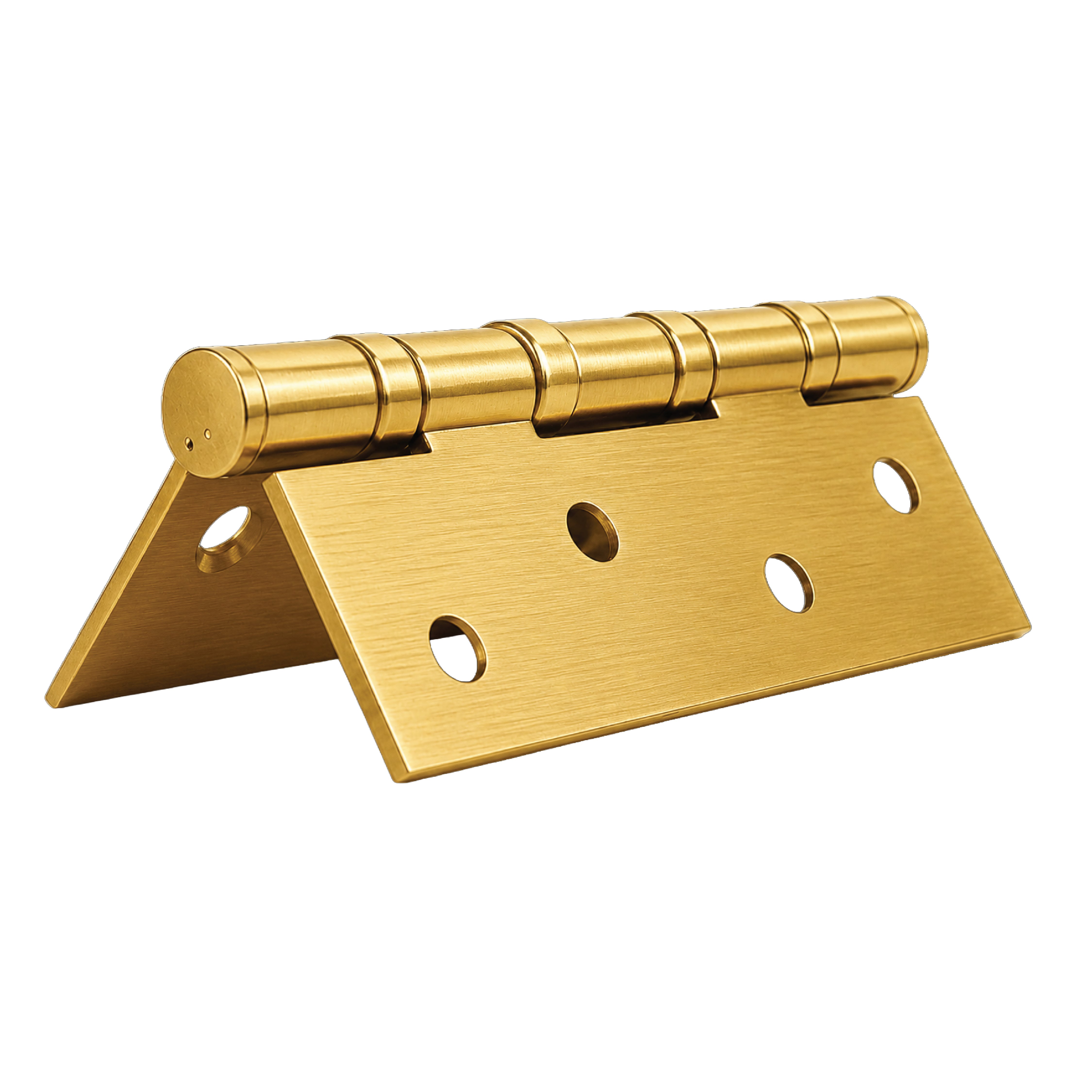Alternate side angle of the DOMIRA gold
heavy-duty door hinge designed for smooth
and dependable door operation.