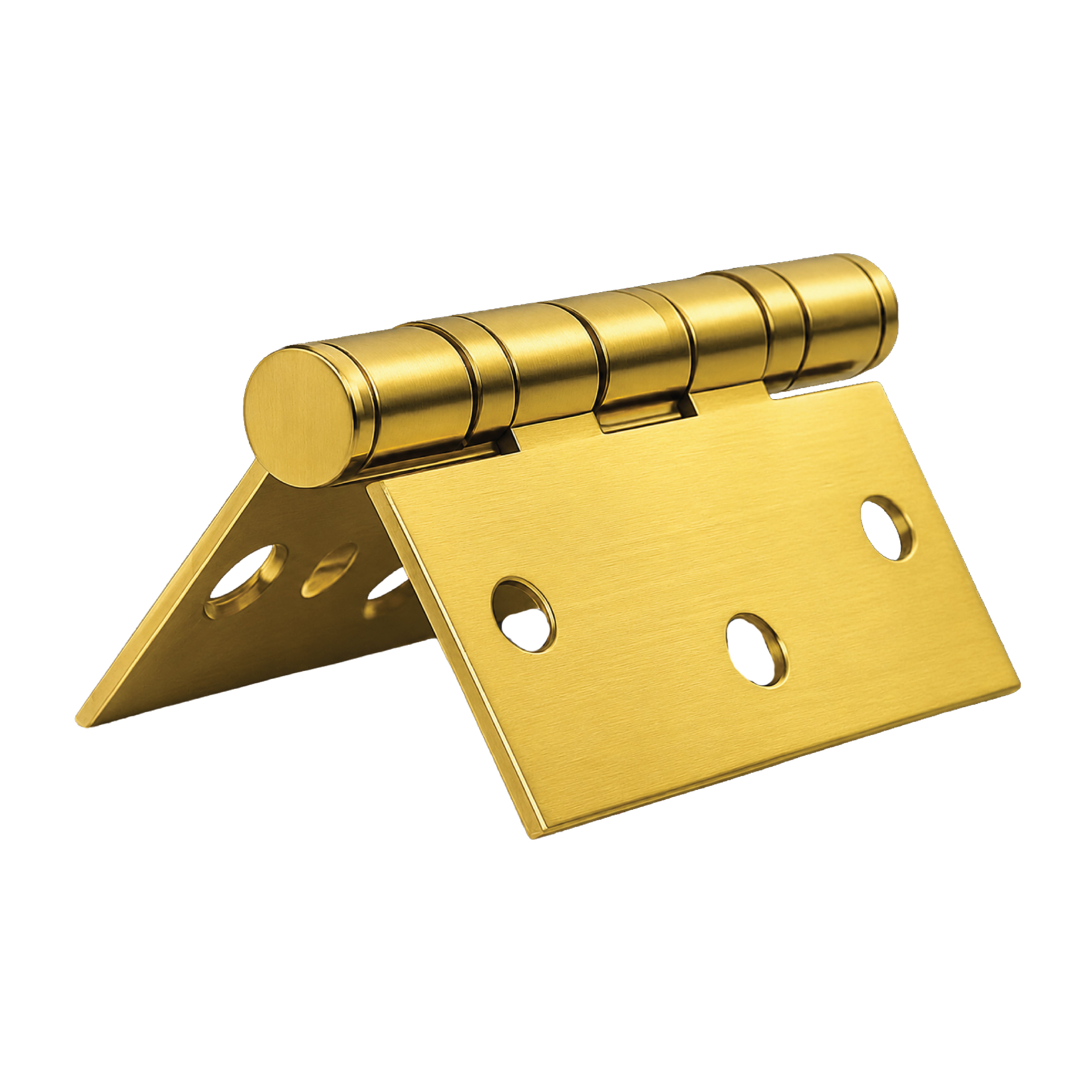 Alternate side view of DOMIRA gold heavy-
duty door hinge engineered for smooth,
quiet and reliable performance.