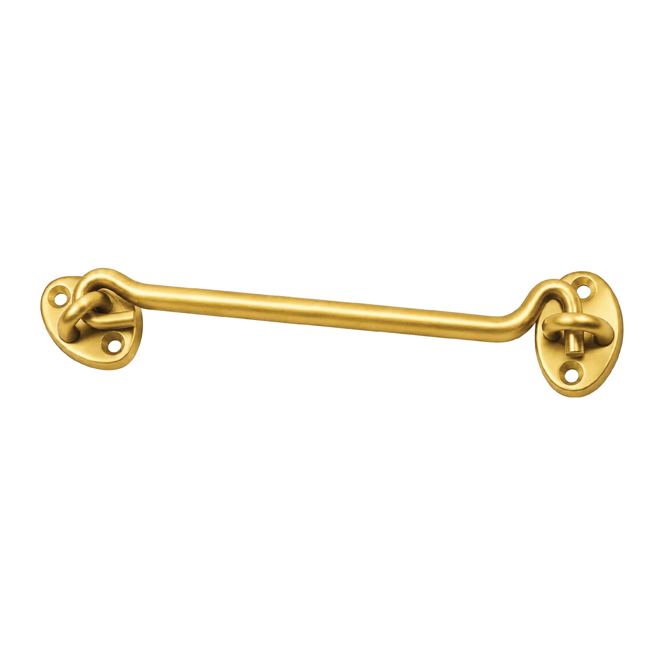 DOMIRA gold hook and eye latch top
view showing the heavy duty
stainless steel construction