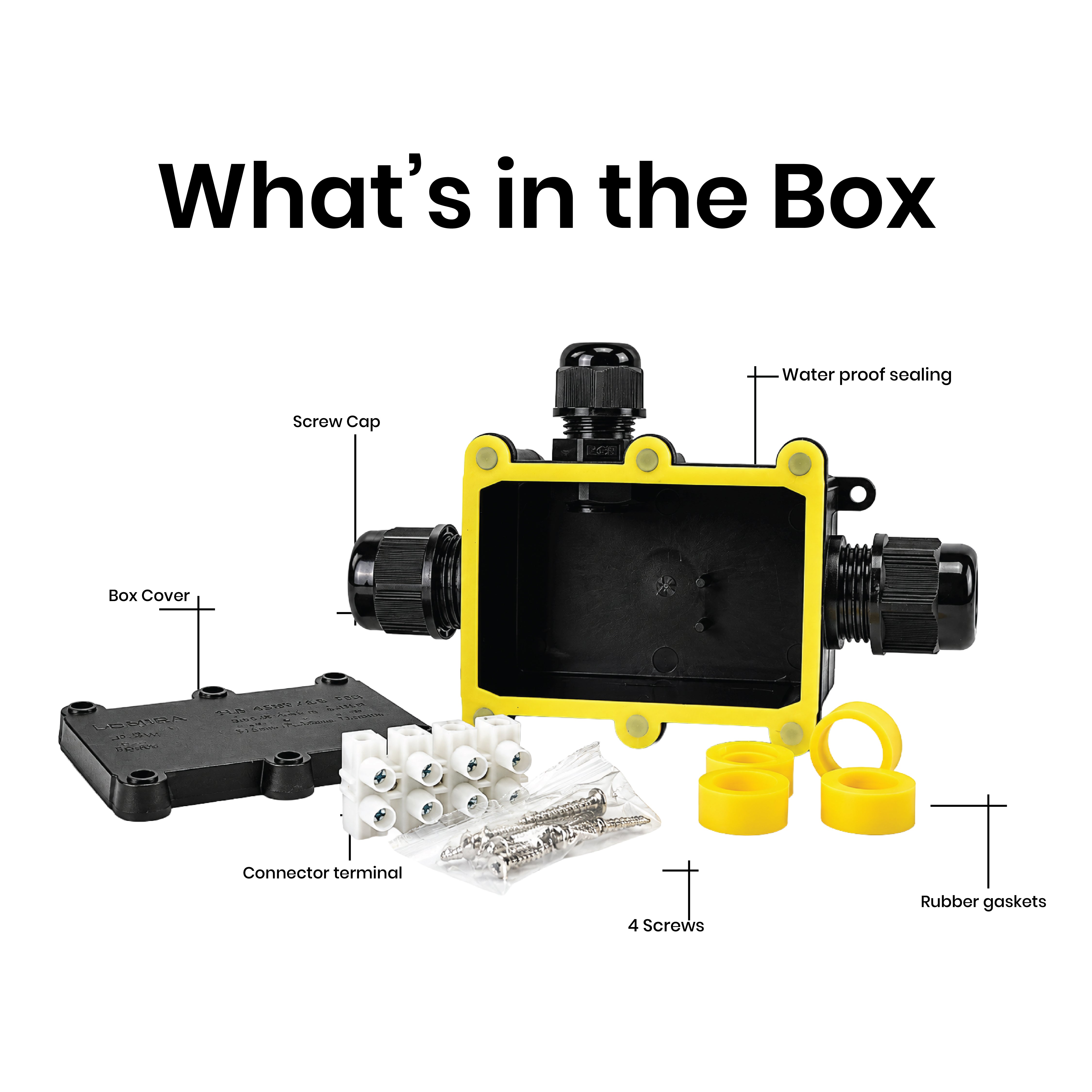 DOMIRA lighting junction box for outdoor electrical connections and cable wiring, 3 way