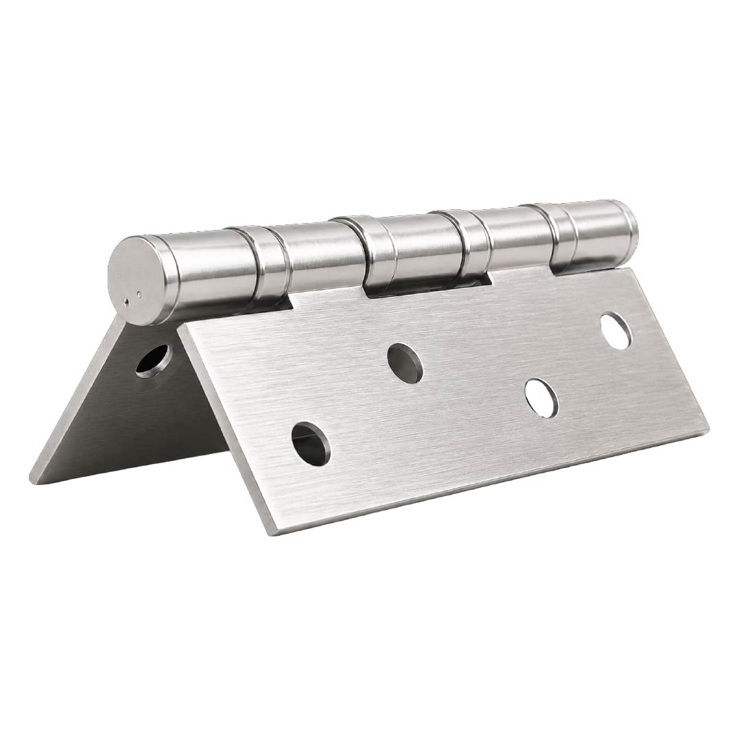 Alternate side angle of the DOMIRA silver heavy-duty door hinge designed for smooth and dependable door operation.