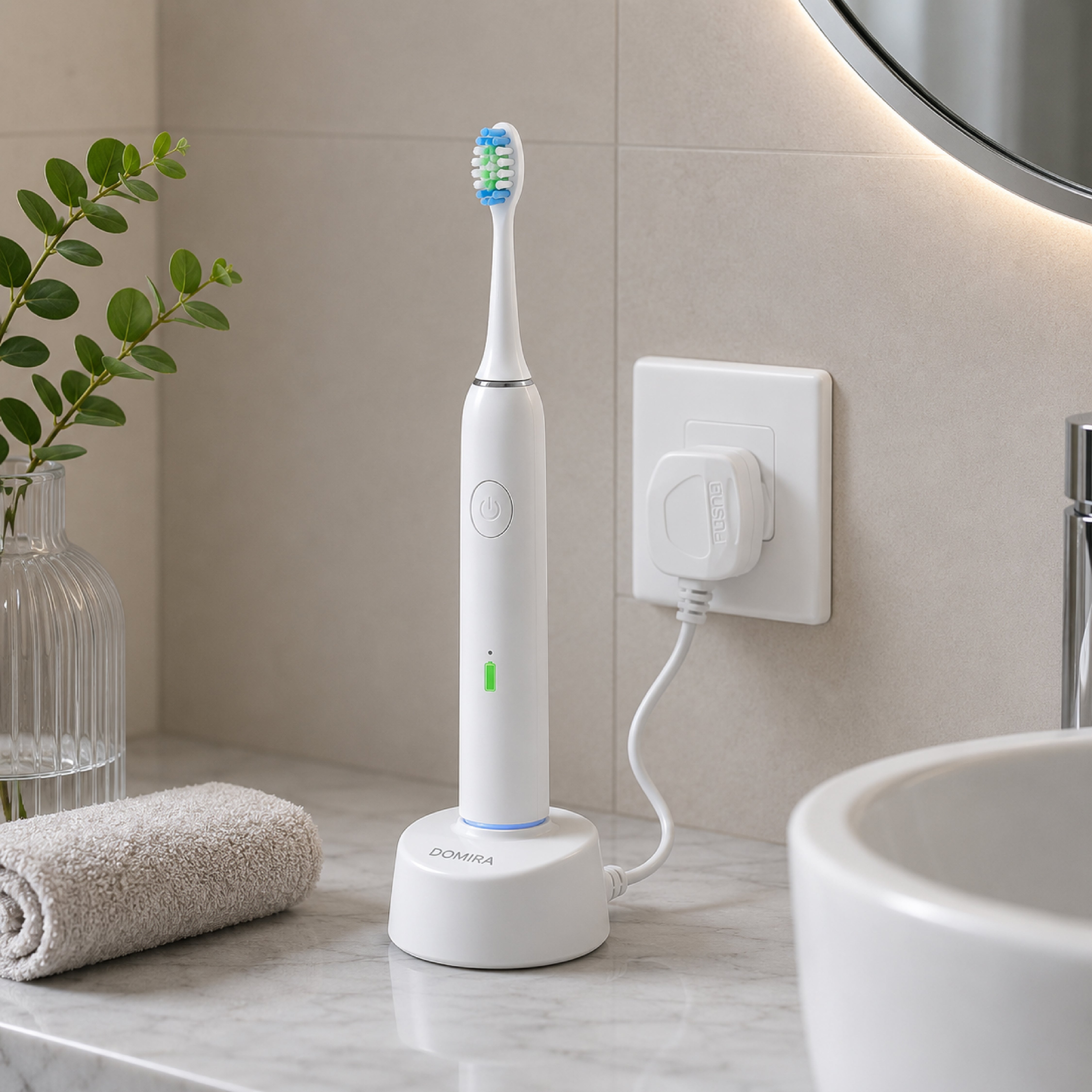 DOMIRA Universal Toothbrush Charger Electric Toothbrush Charger UK Plug Adapter Travel Ready 1m Cable