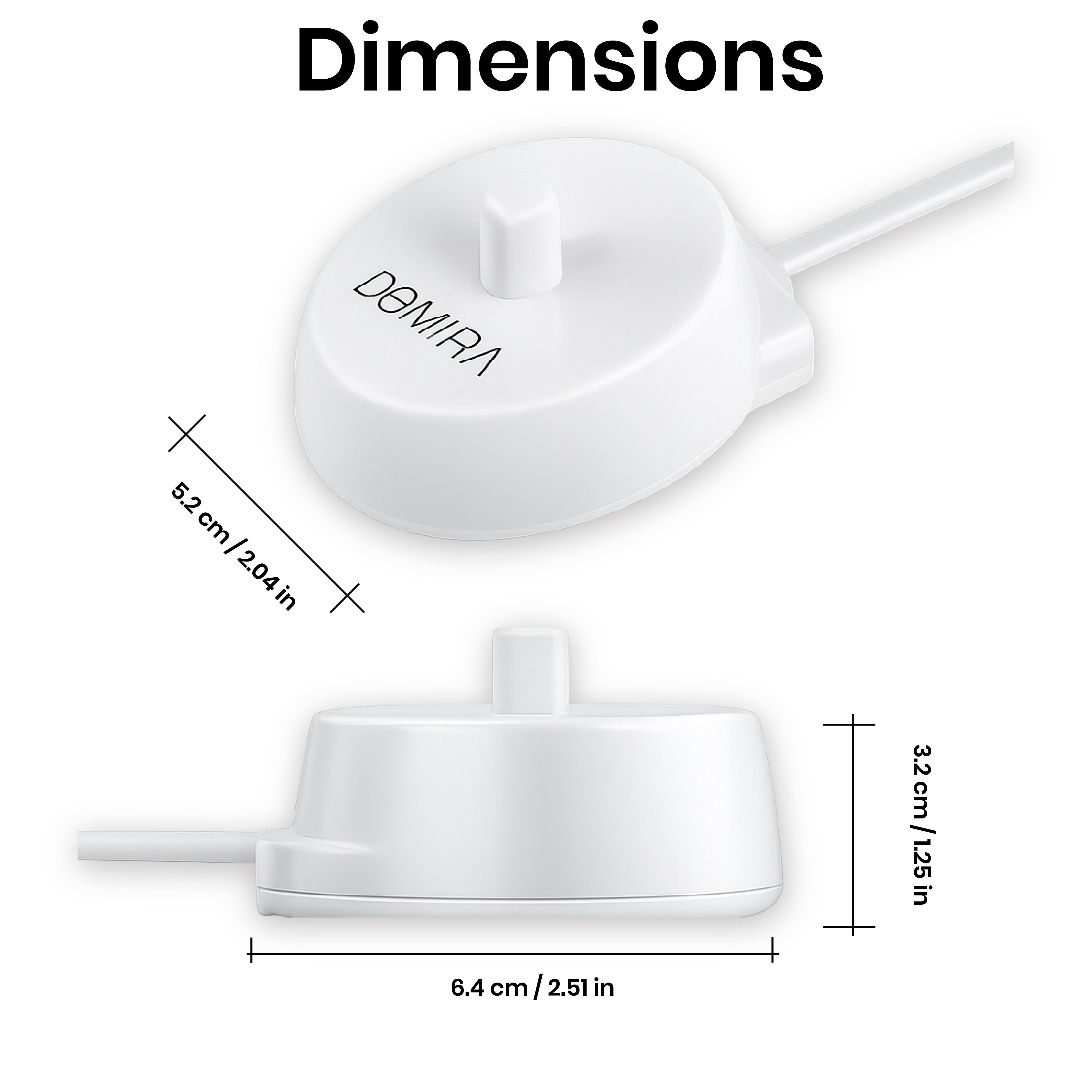 DOMIRA Universal Toothbrush Charger Electric Toothbrush Charger UK Plug Adapter Travel Ready 1m Cable