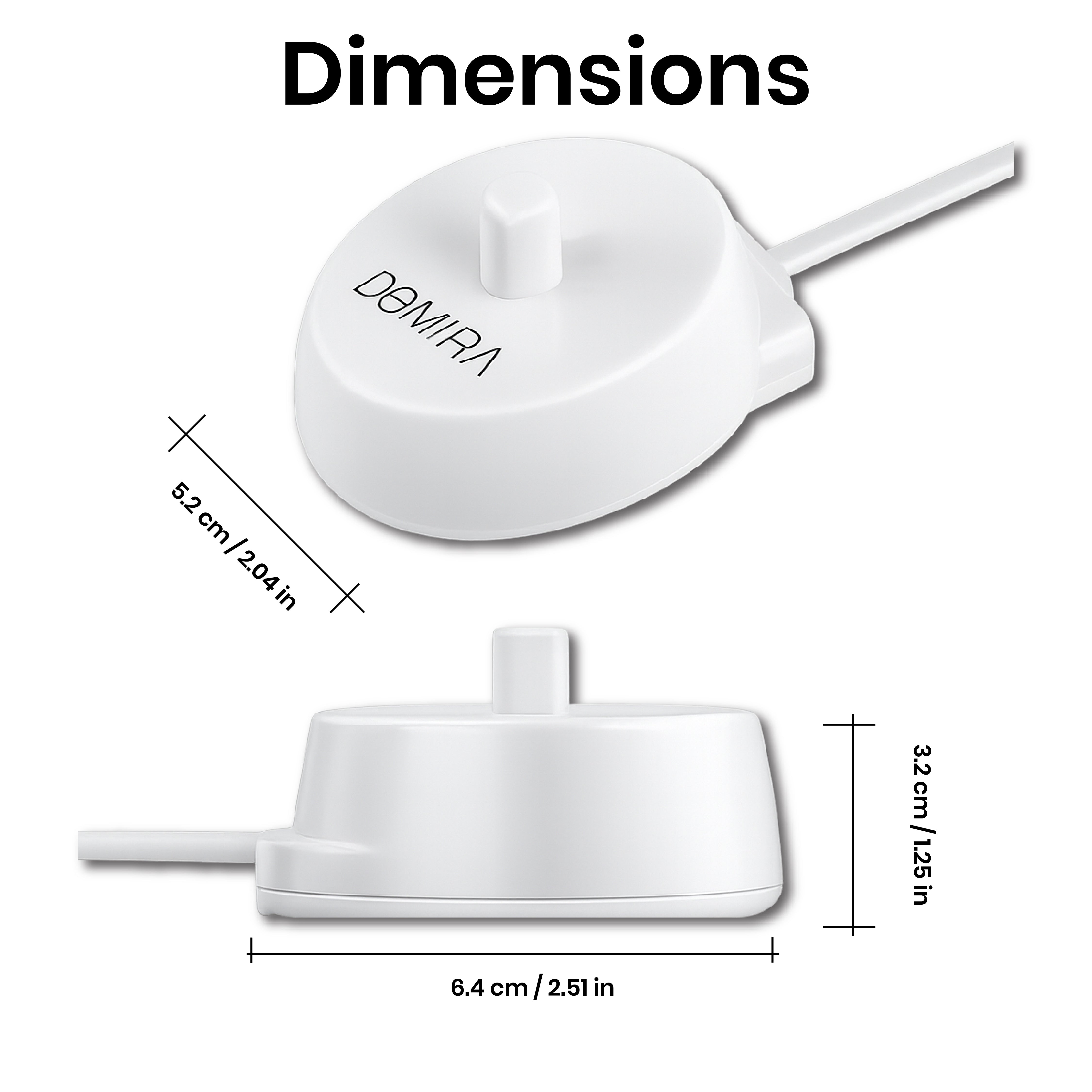 DOMIRA Universal Toothbrush Charger Electric Toothbrush Charger USB Charging Travel Ready 1m Cable