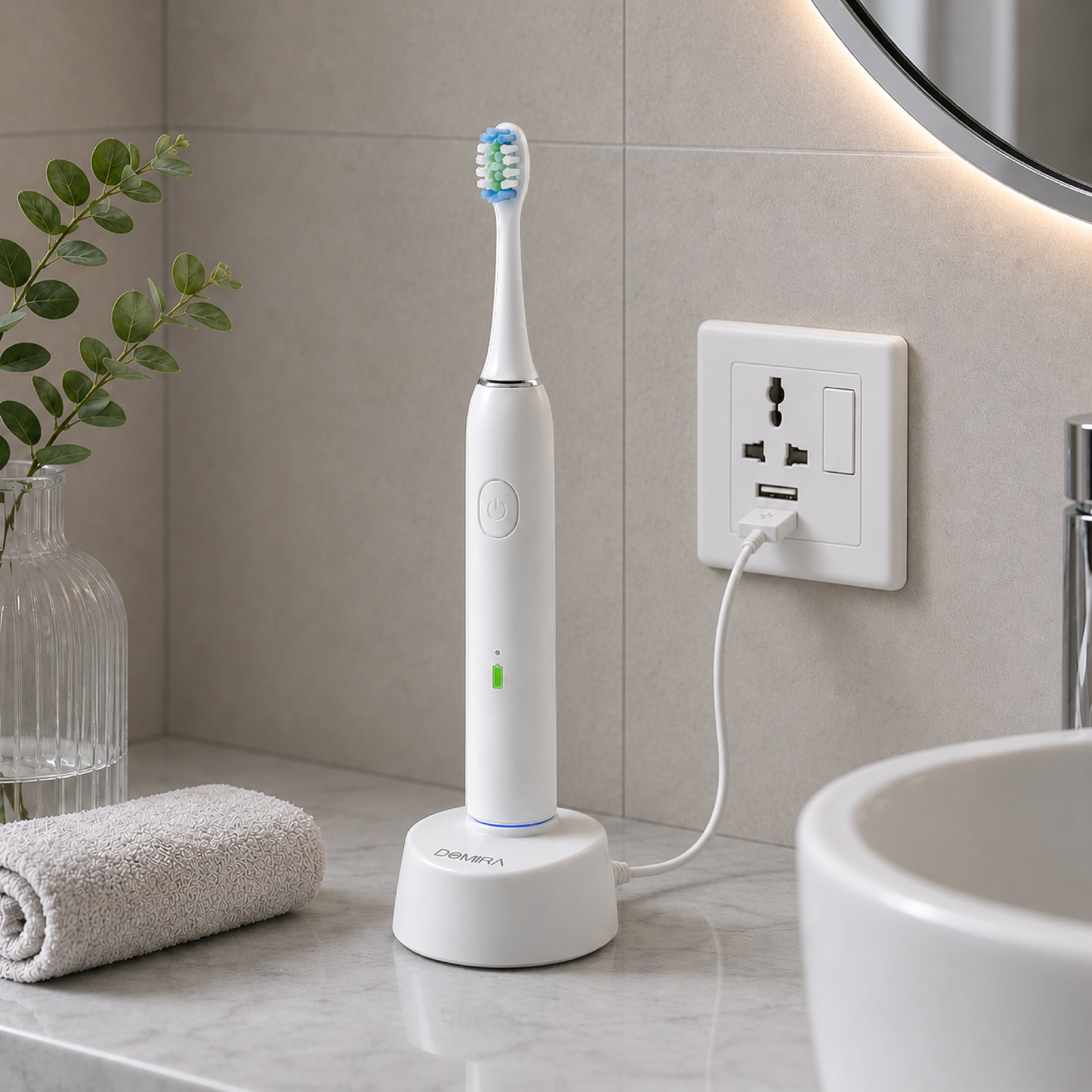 DOMIRA Universal Toothbrush Charger Electric Toothbrush Charger USB Charging Travel Ready 1m Cable