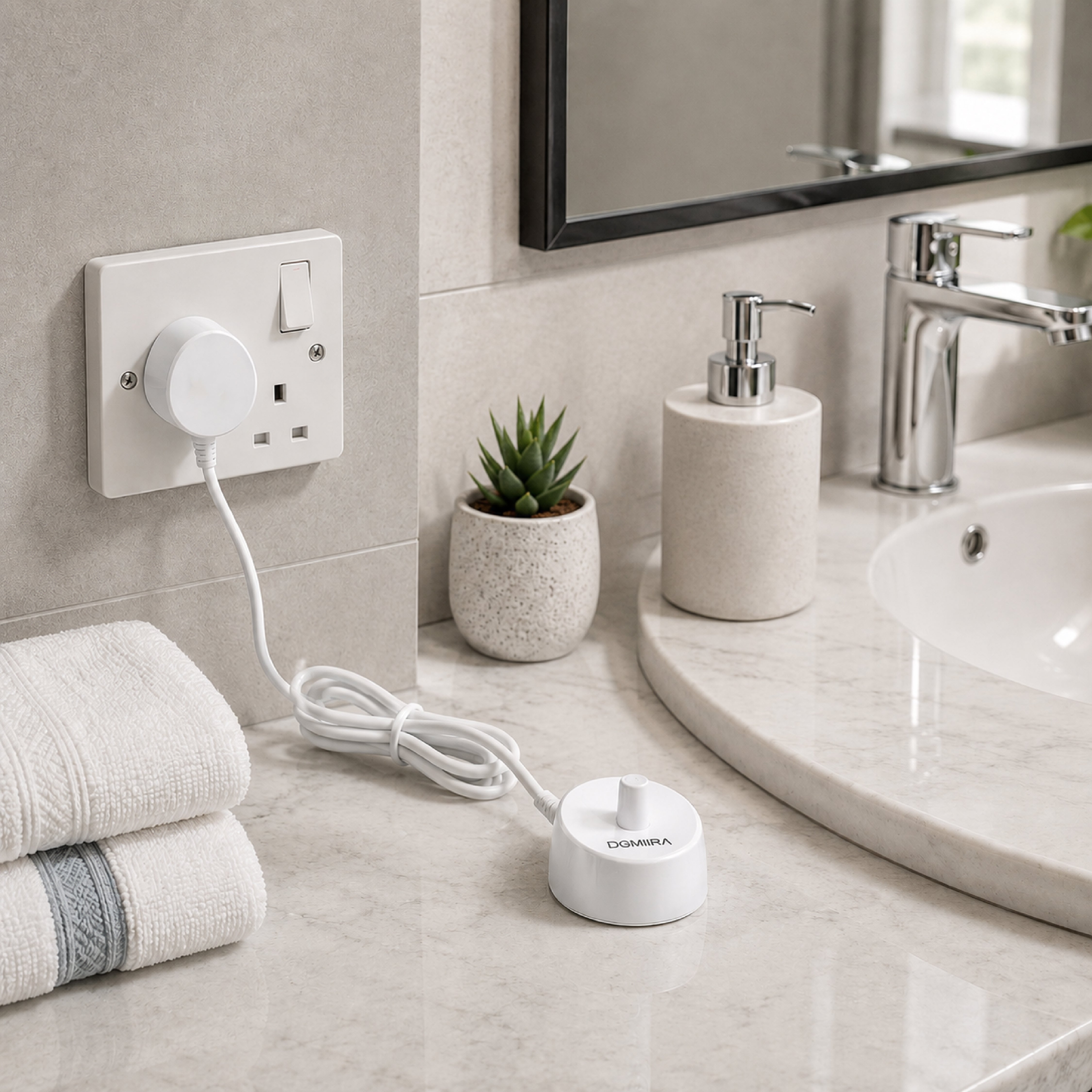 DOMIRA Universal Toothbrush Charger Electric Toothbrush Charger UK Plug Adapter Travel Ready 1m Cable