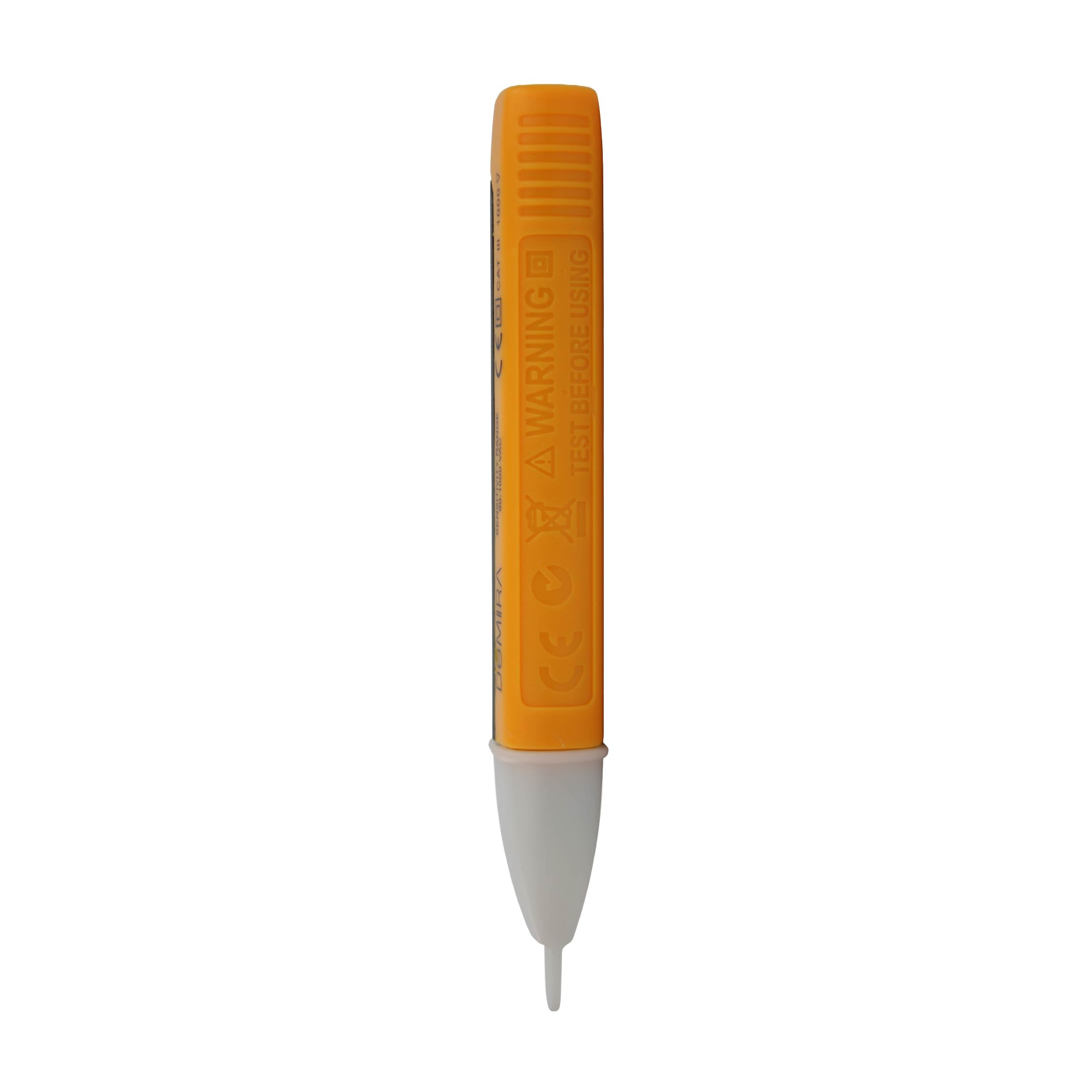 Back view of the DOMIRA electric
tester pen displaying the ergonomic
design and insulated housing for
safe voltage detection.