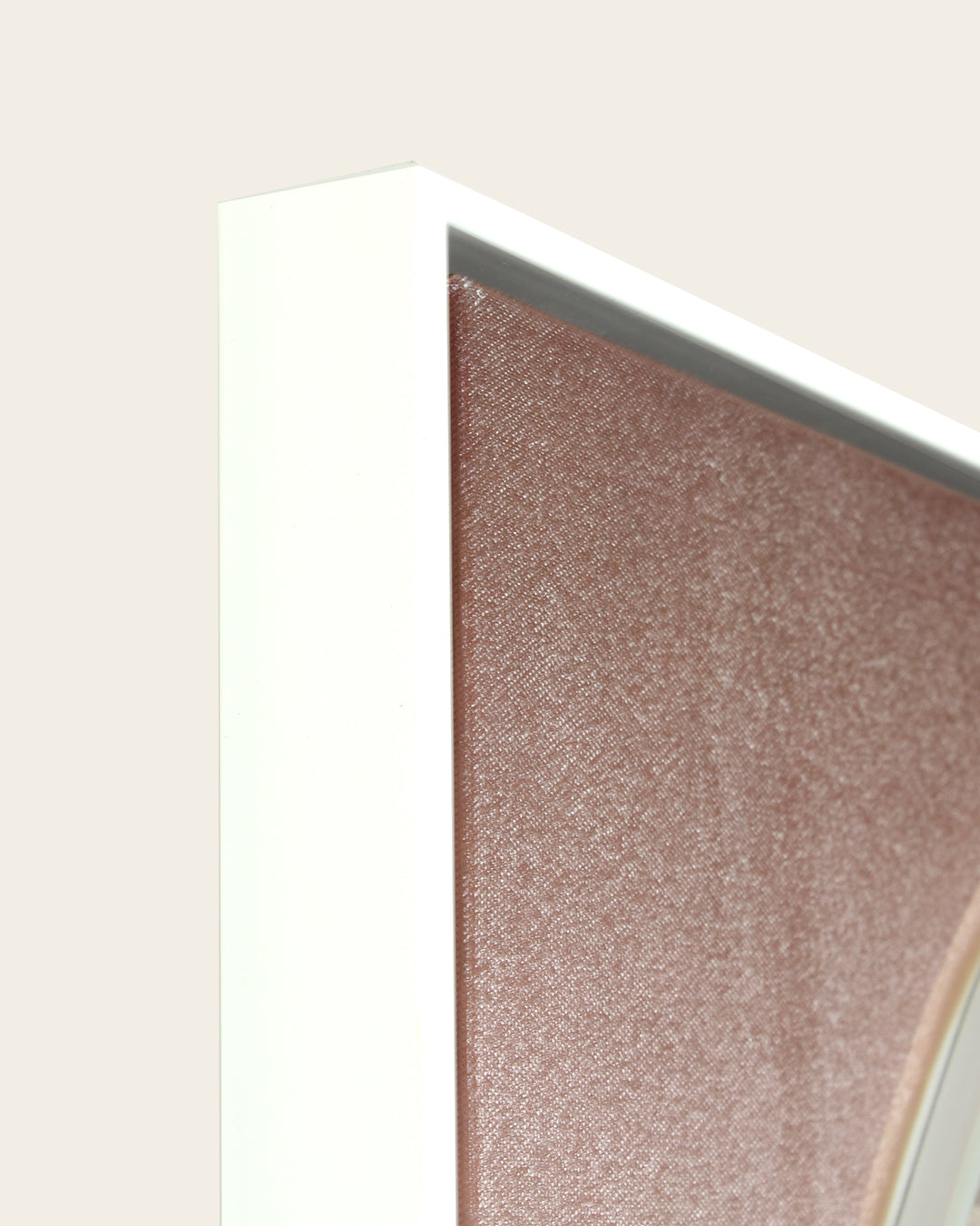 Endless pink arch LED wall art white frame side profile