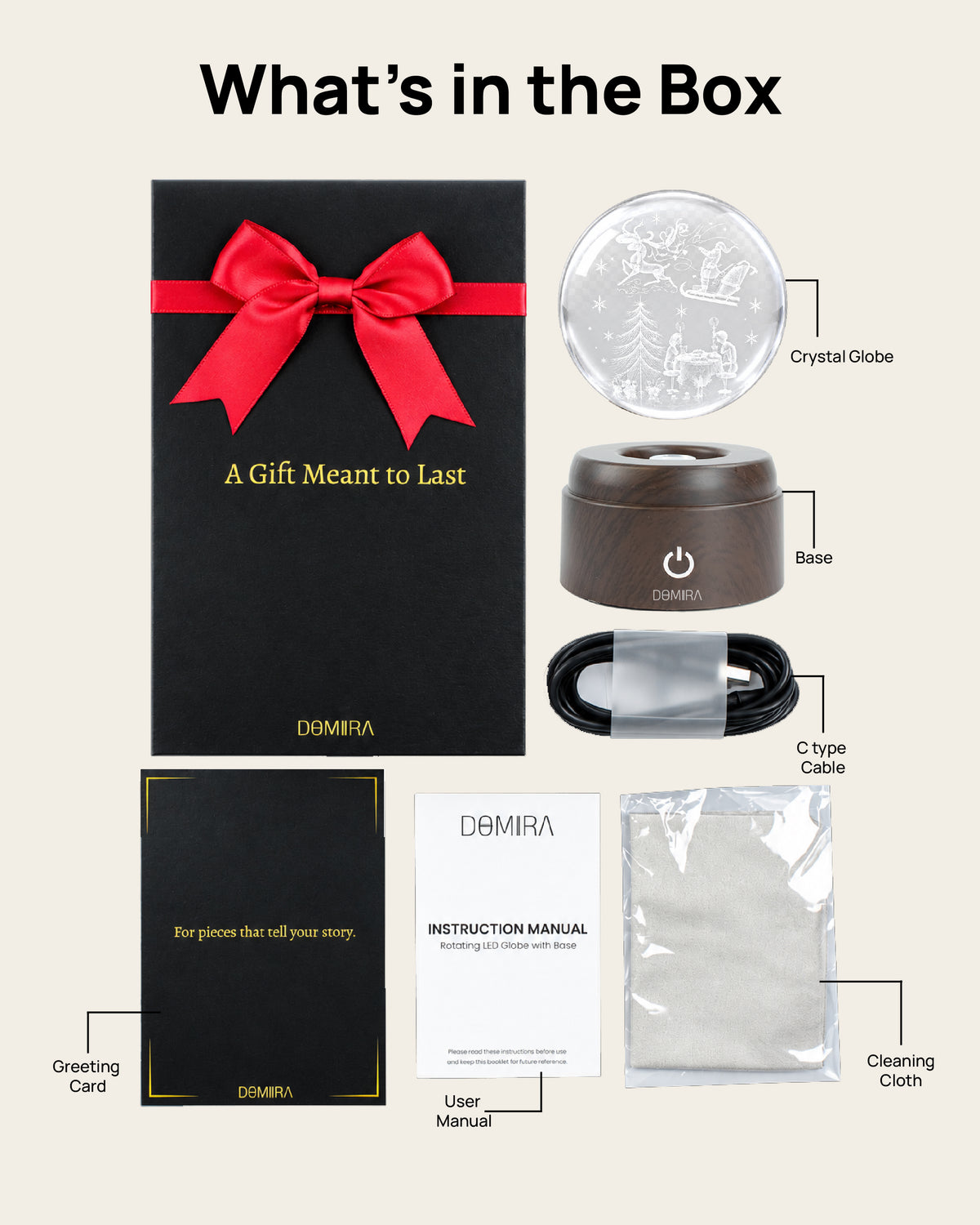 What's in the box with the A December Evening crystal globe
