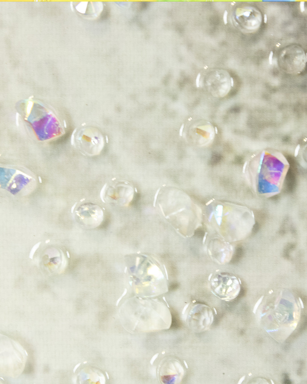 Forever, Still silver rose resin wall art close-up of the crystals and resin surface