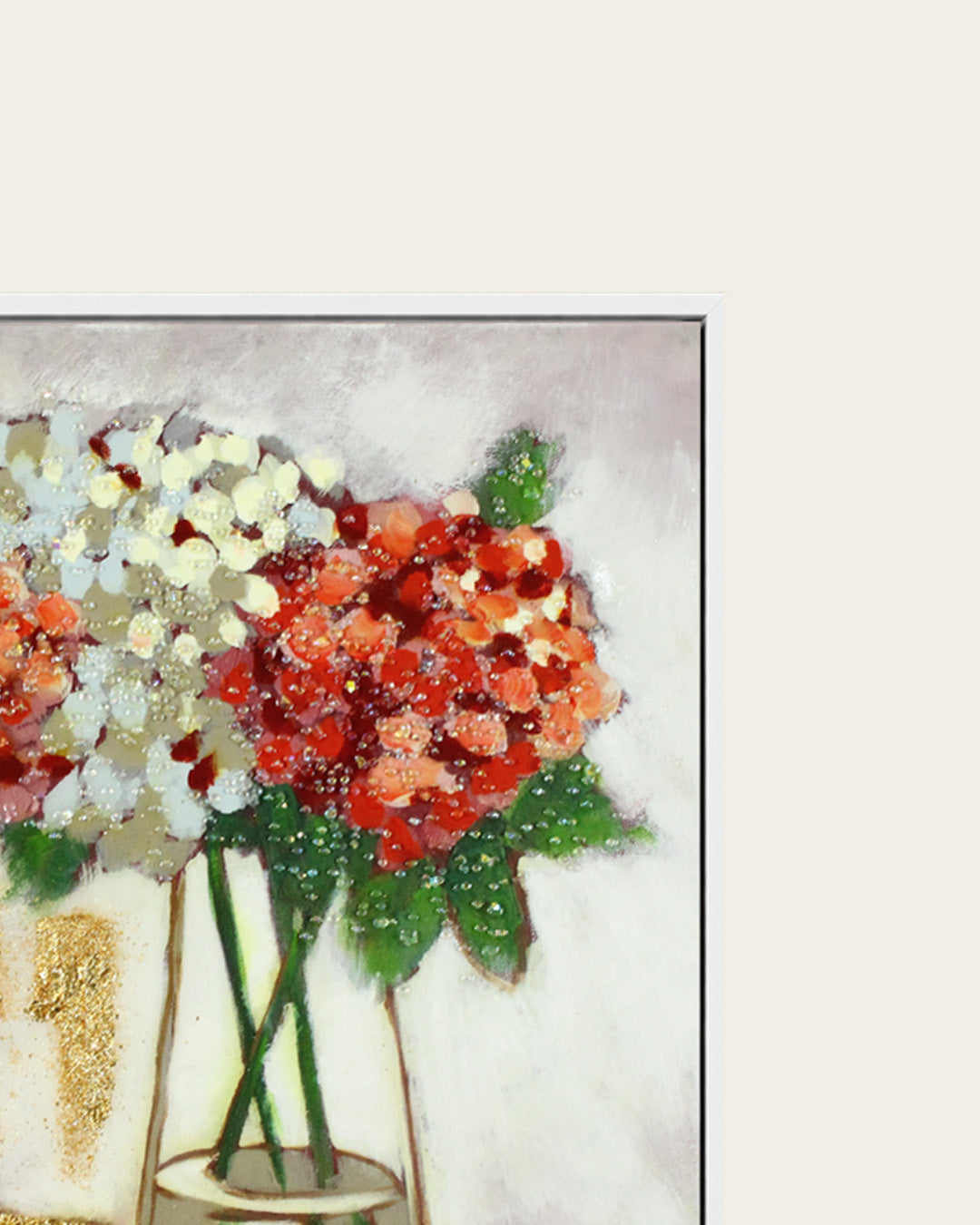 Freshly Gathered vase bouquet resin wall art side profile of the frame