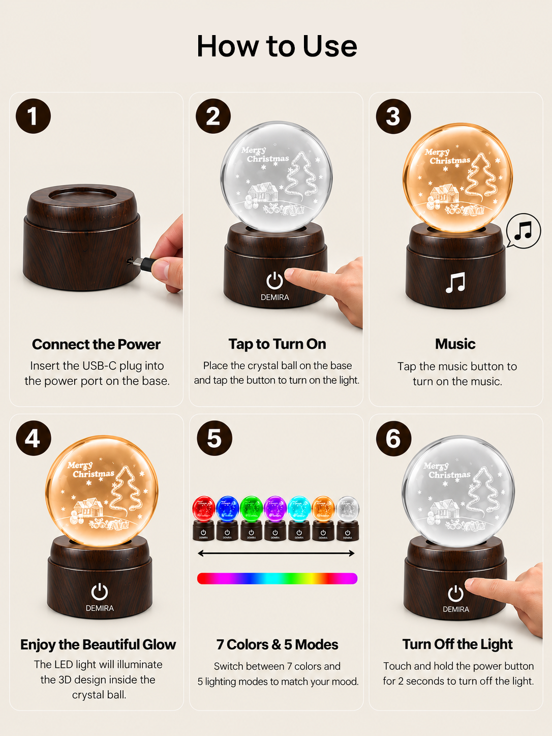 How to use the Winter Wonderland crystal globe