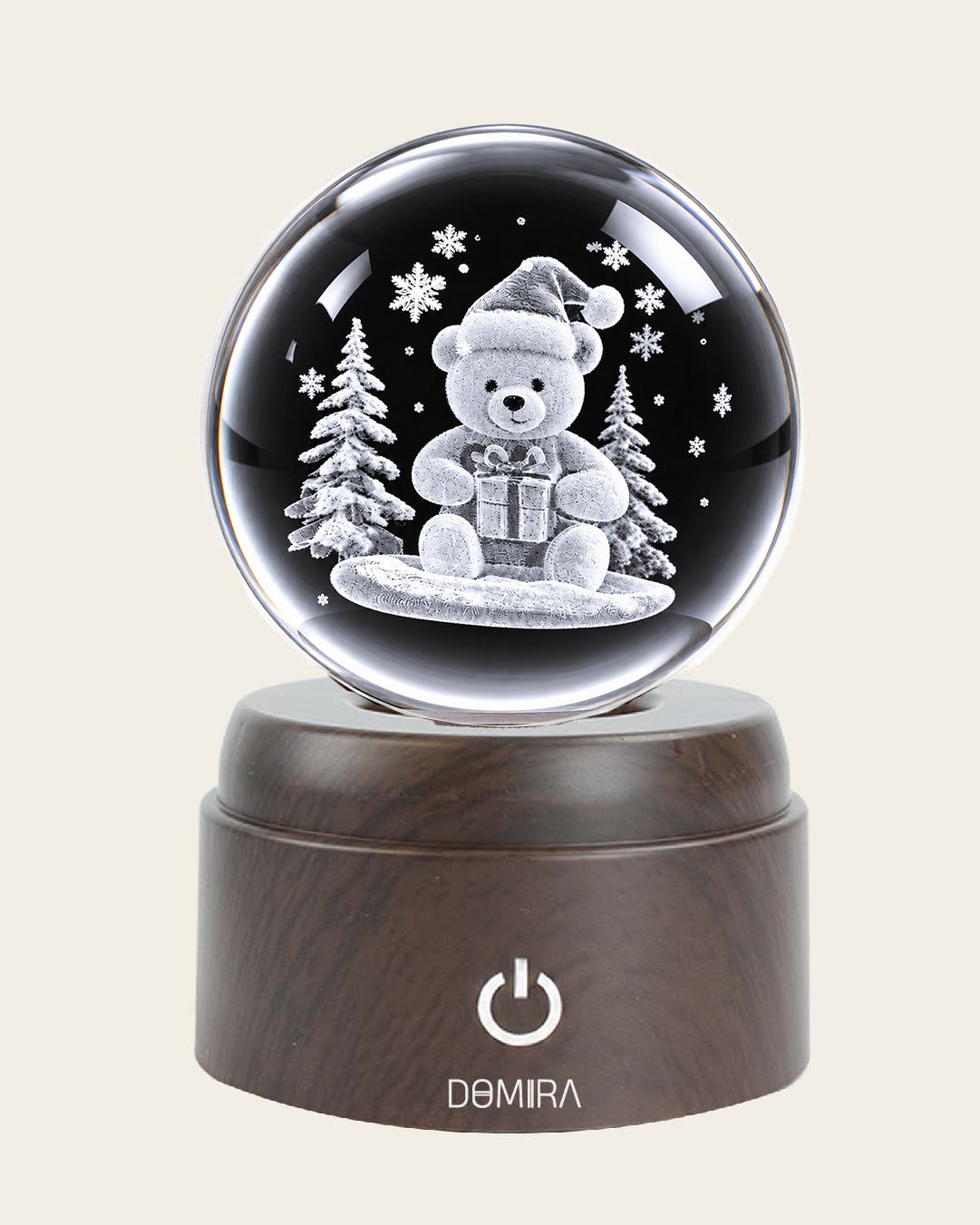 Wrapped in Wonder crystal globe close-up of the 3D engraved design