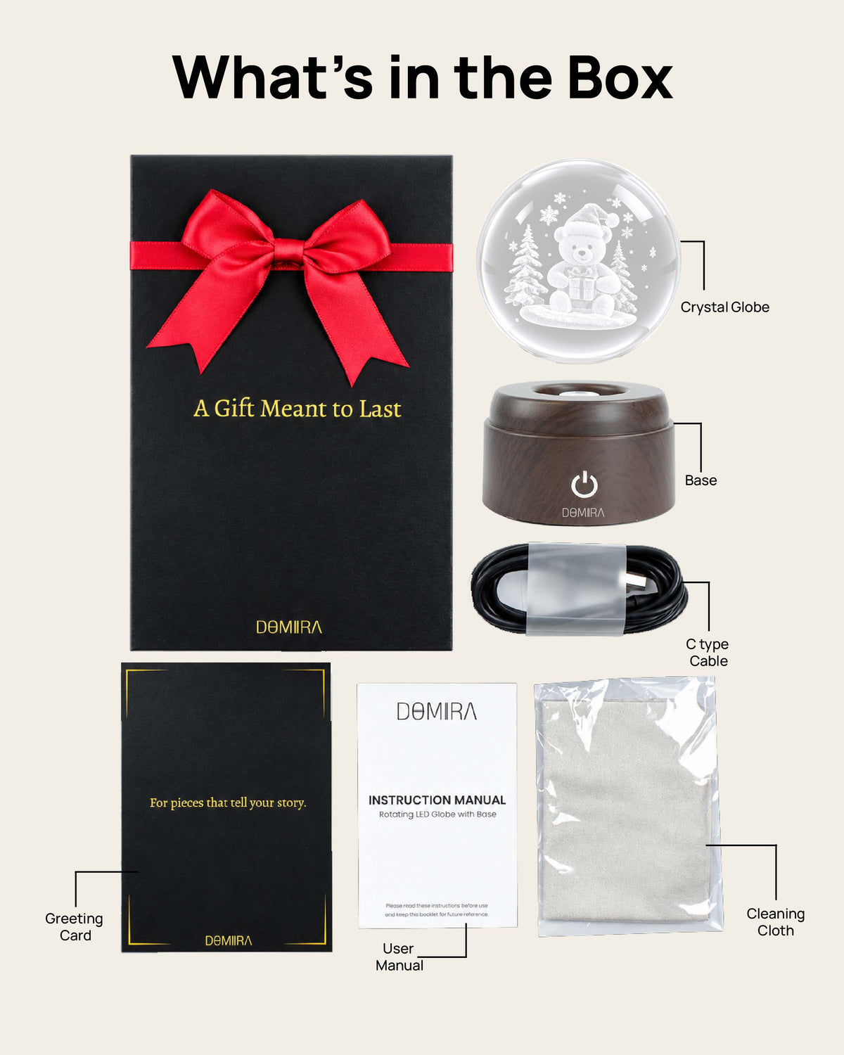 What's in the box with the Wrapped in Wonder crystal globe