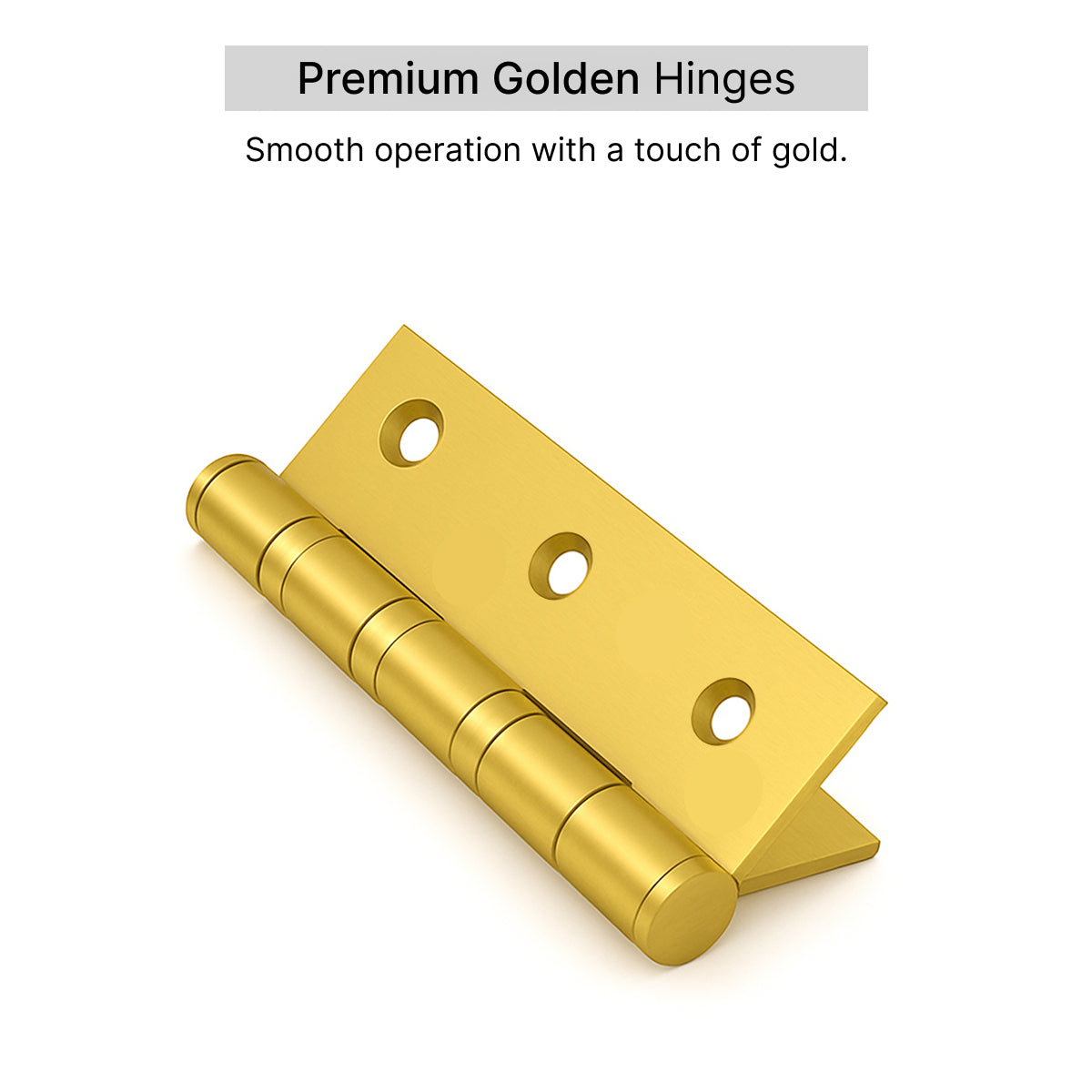Gold 3 inch door hinges angled product view