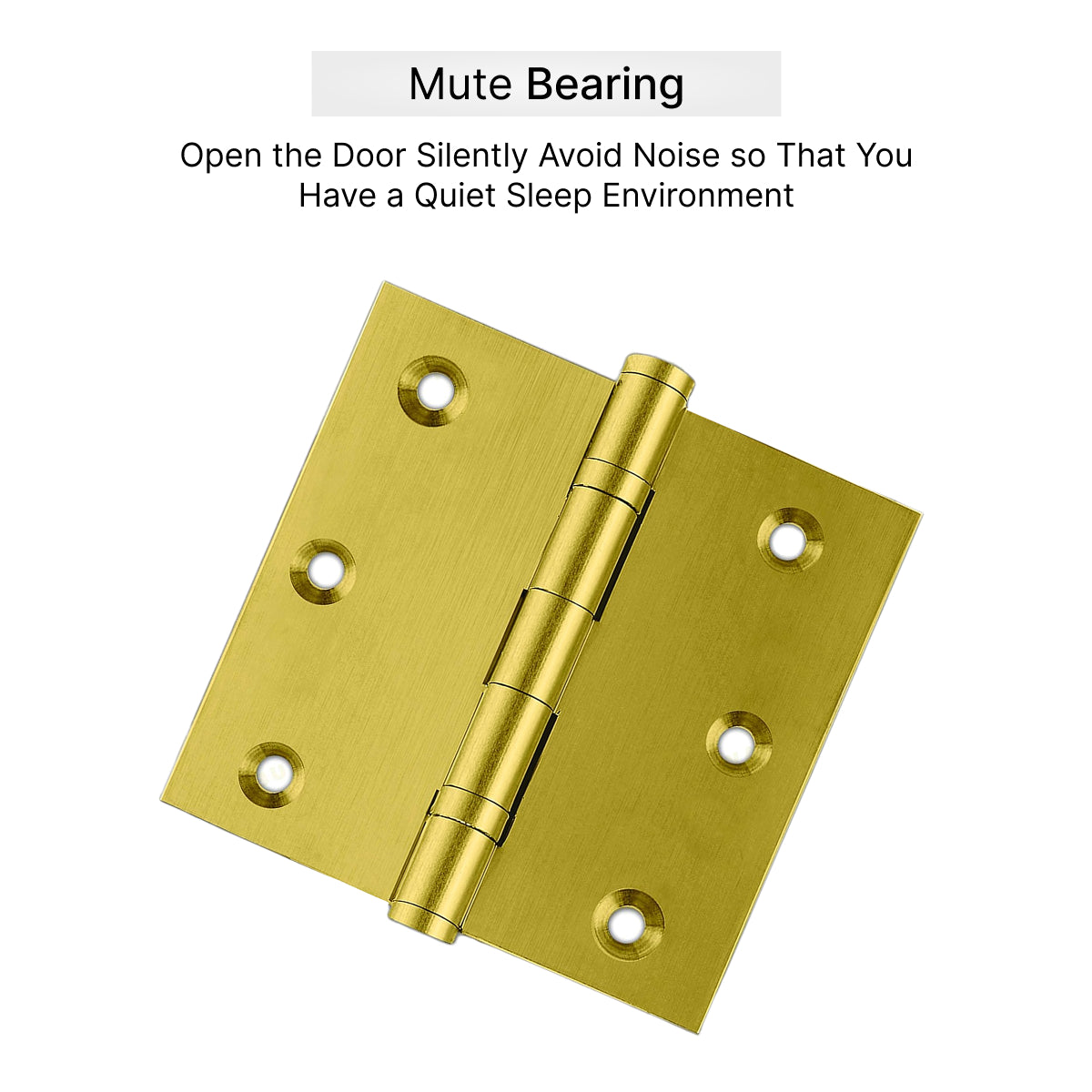 Gold 3 inch door hinges side view
