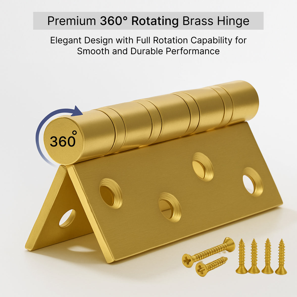 Gold 4 inch door hinges with matching screws