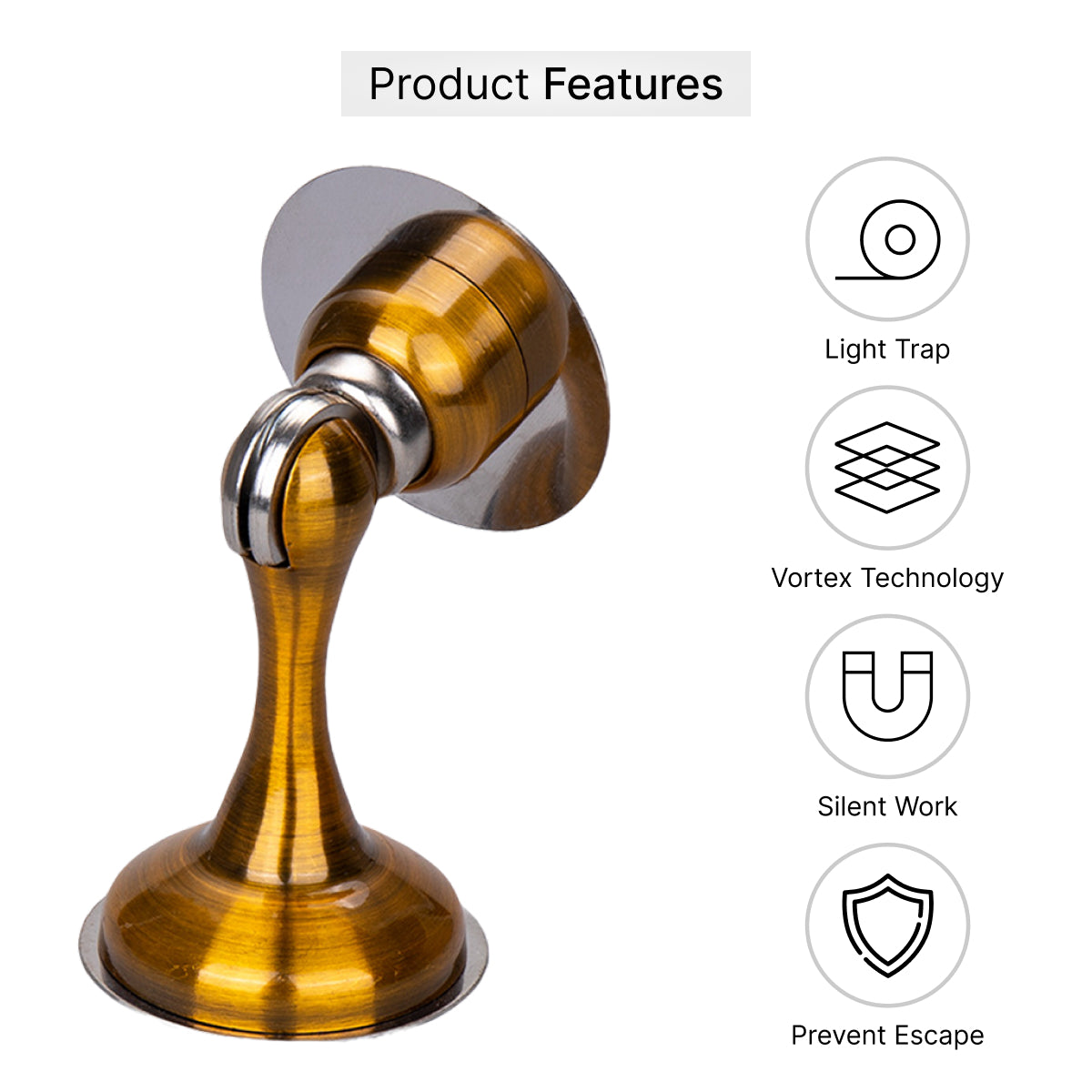 Gold magnetic door stop side view