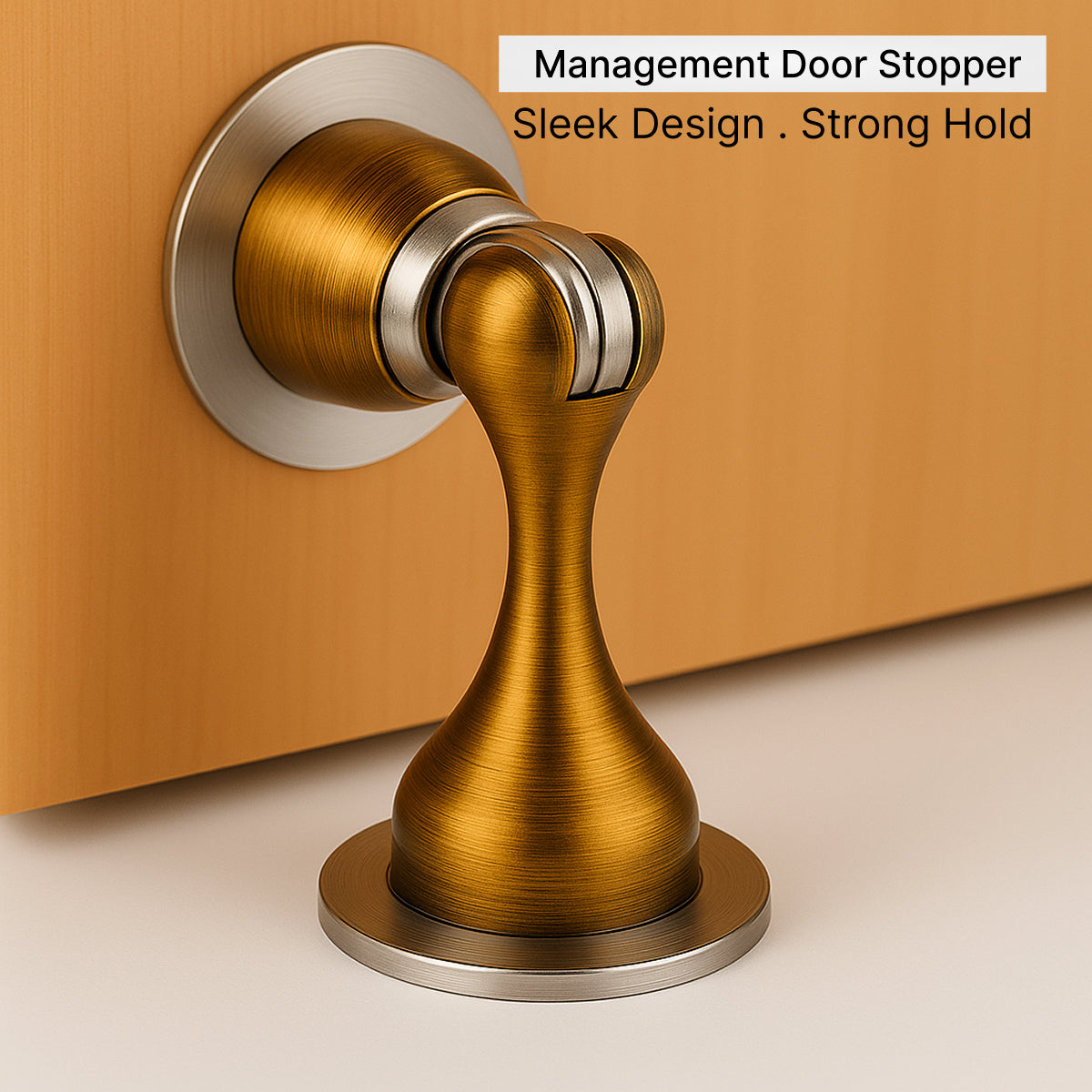 Gold magnetic door stopper front view